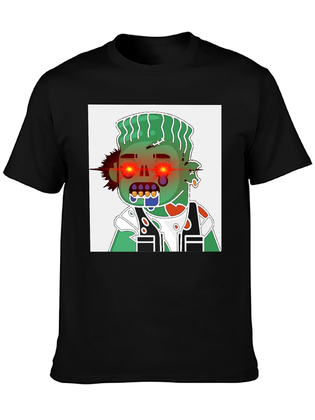 Zombie Cartoon Graphic Black T-Shirt
