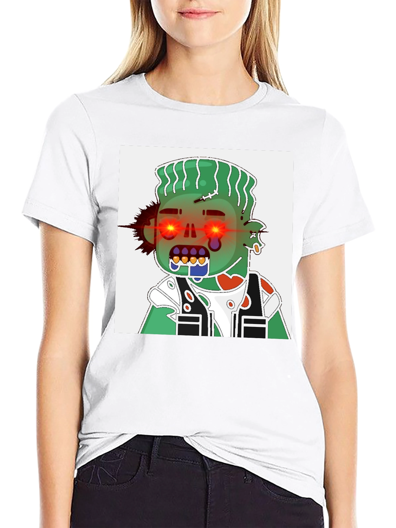 Zombie Cartoon Graphic Black T-Shirt
