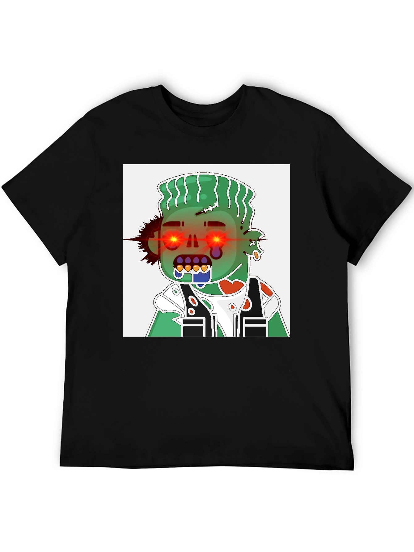 Zombie Cartoon Graphic Black T-Shirt