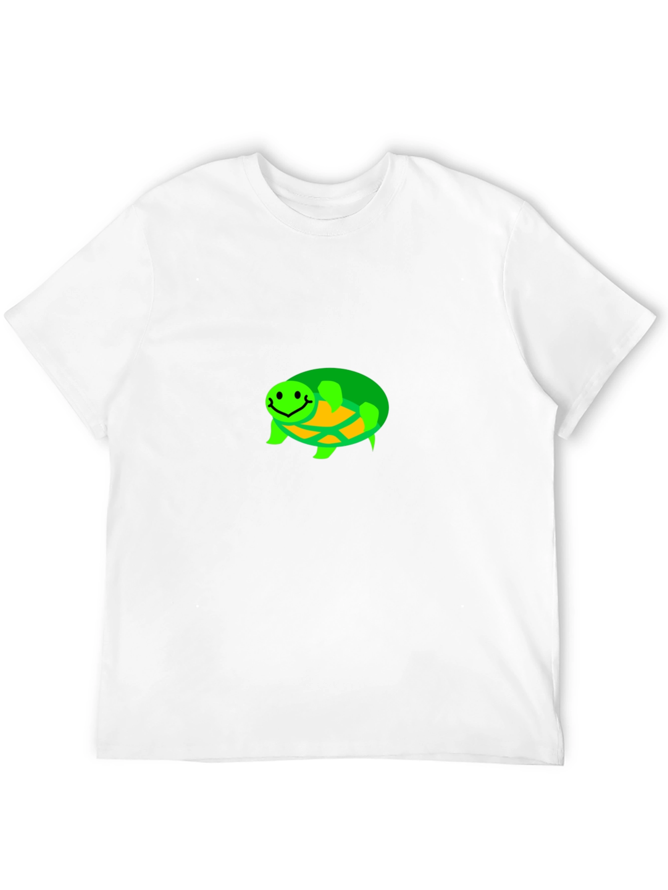 Smiling Turtle Graphic Tee - Black Cotton T-Shirt