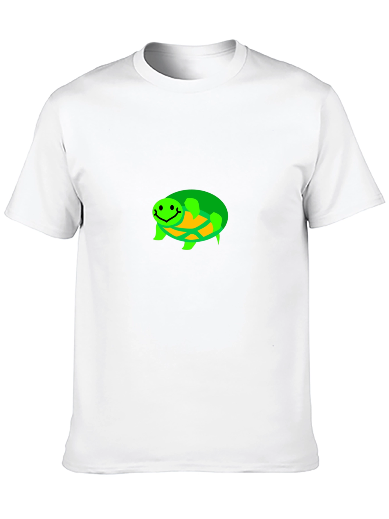Smiling Turtle Graphic Tee - Black Cotton T-Shirt