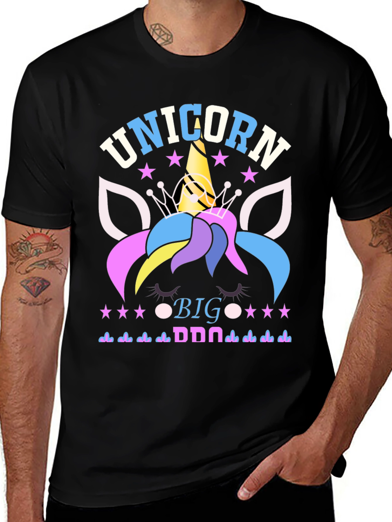 Unicorn Big Donna Black T-Shirt
