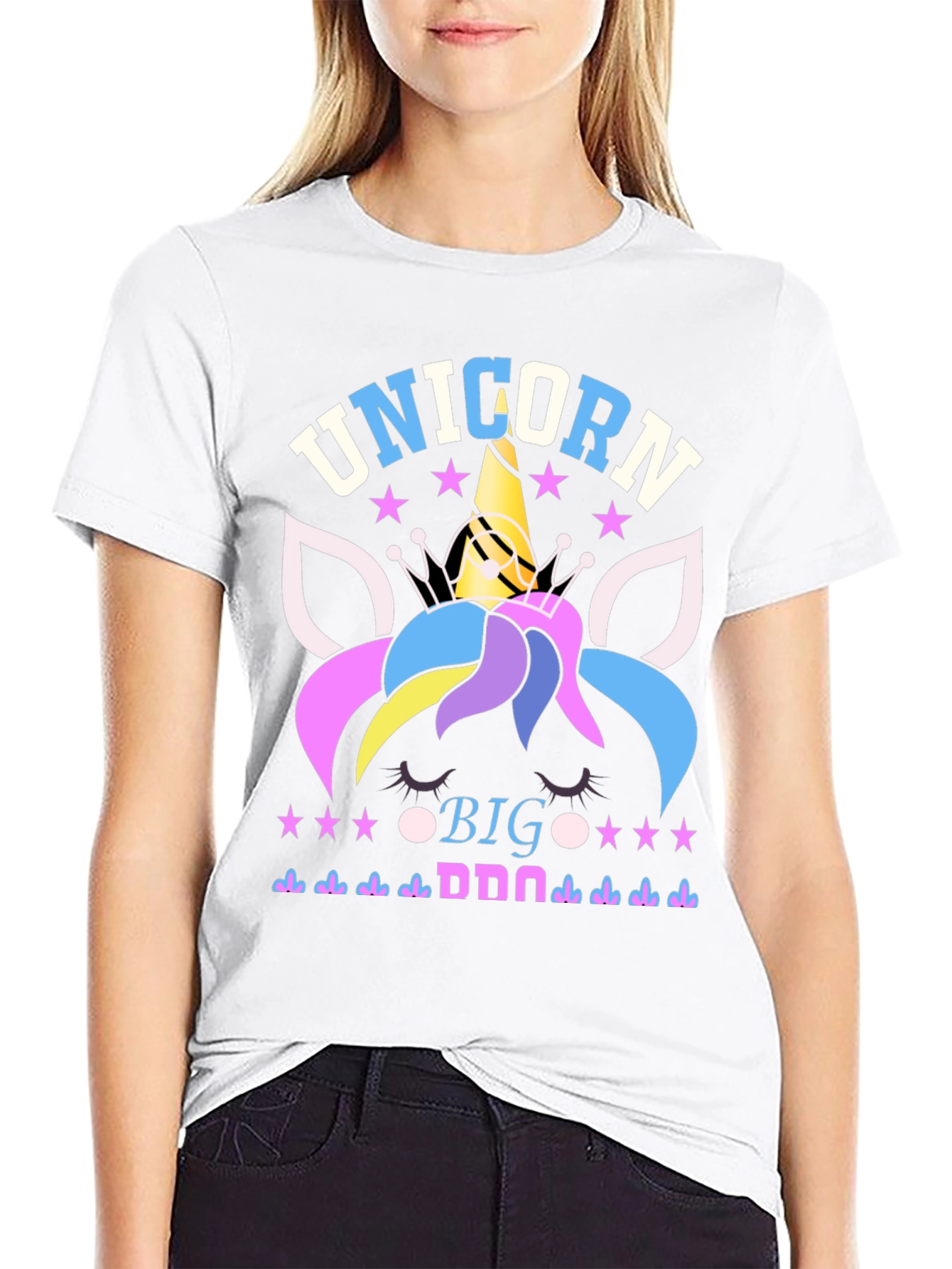 Unicorn Big Donna Black T-Shirt