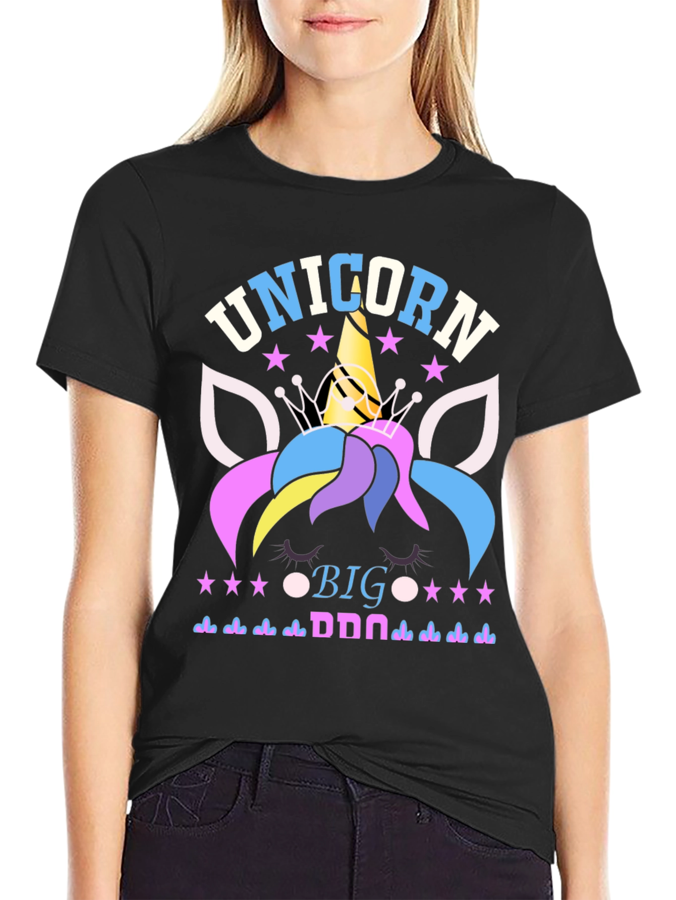 Unicorn Big Donna Black T-Shirt