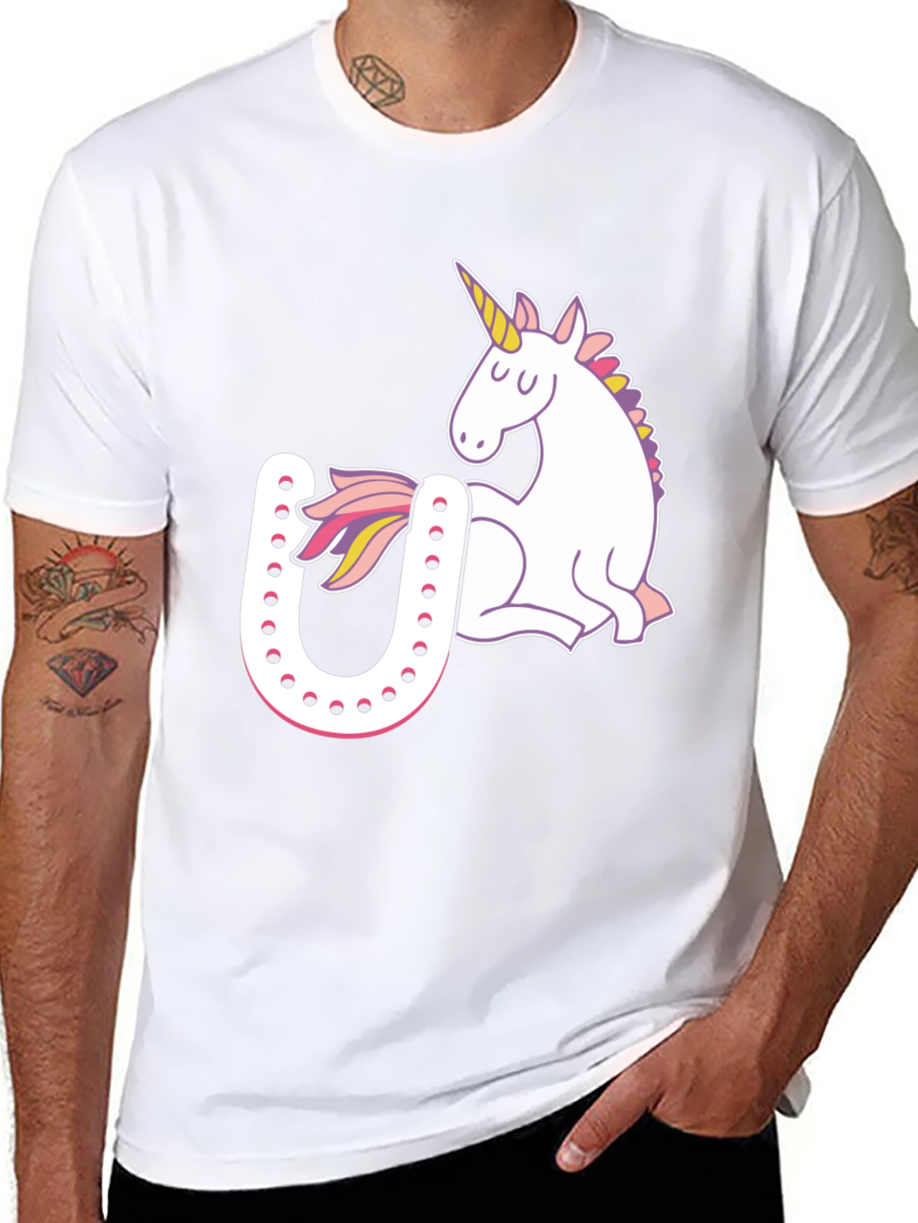 Unicorn Horseshoe Graphic T-Shirt