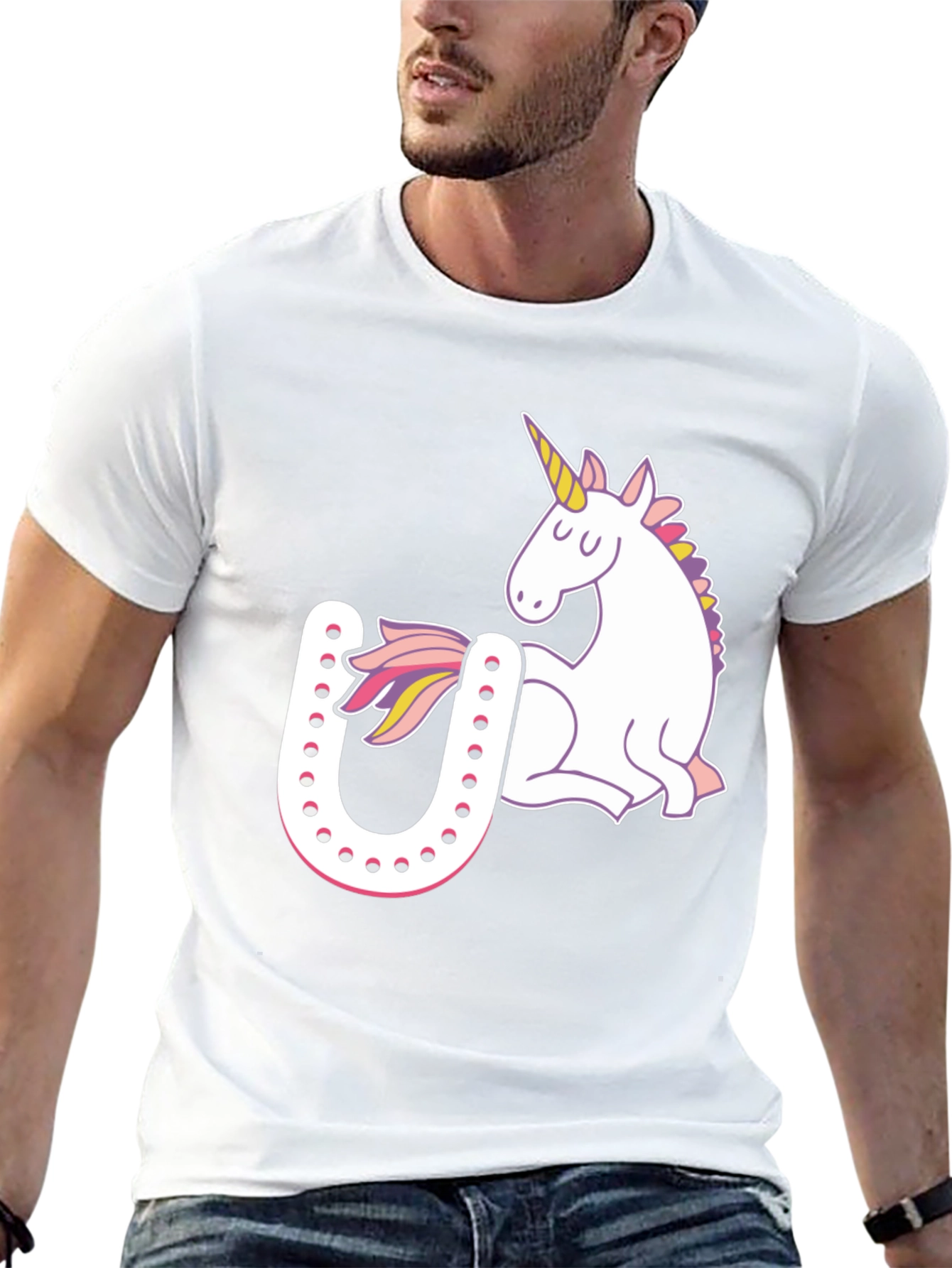 Unicorn Horseshoe Graphic T-Shirt