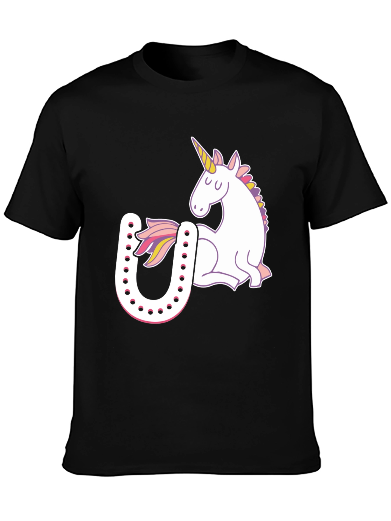 Unicorn Horseshoe Graphic T-Shirt