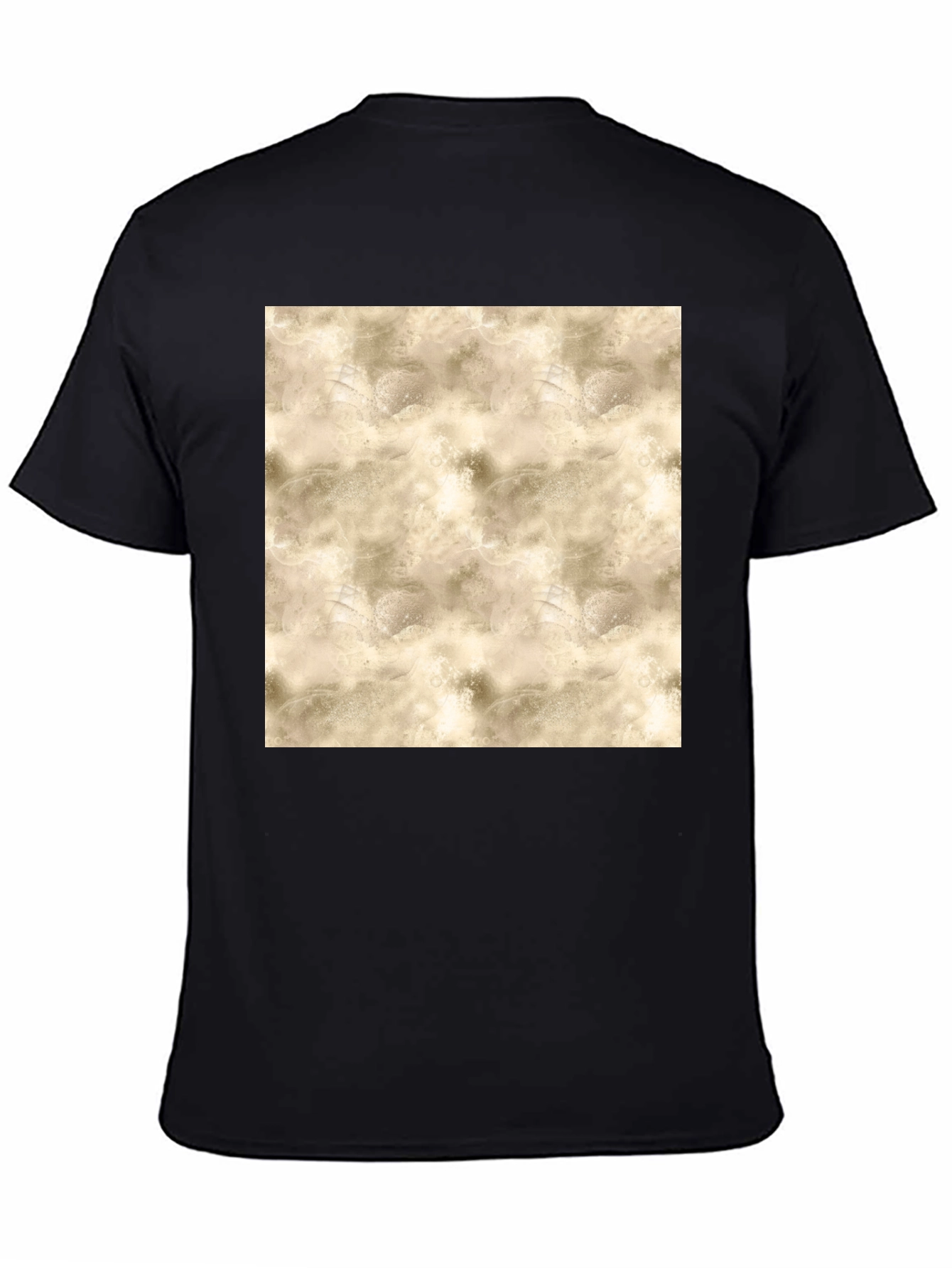 Textured Print Black Crew Neck Tee