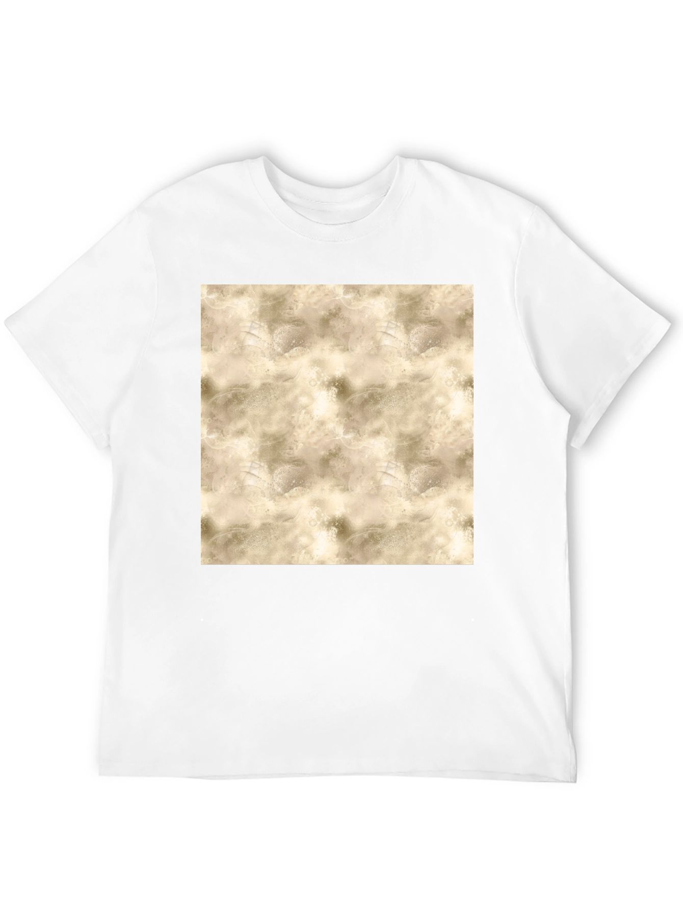 Textured Print Black Crew Neck Tee