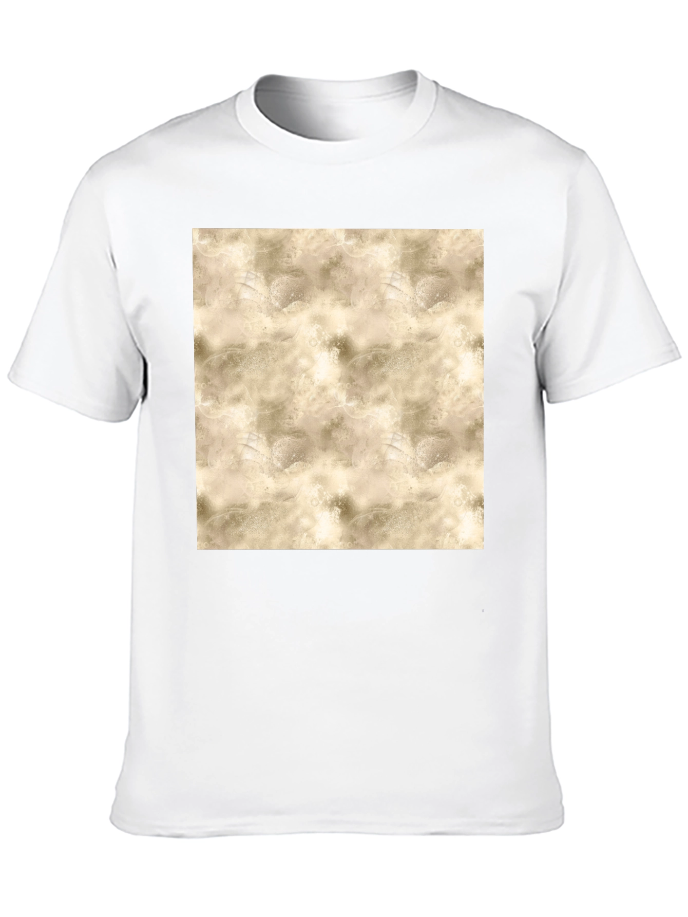 Textured Print Black Crew Neck Tee
