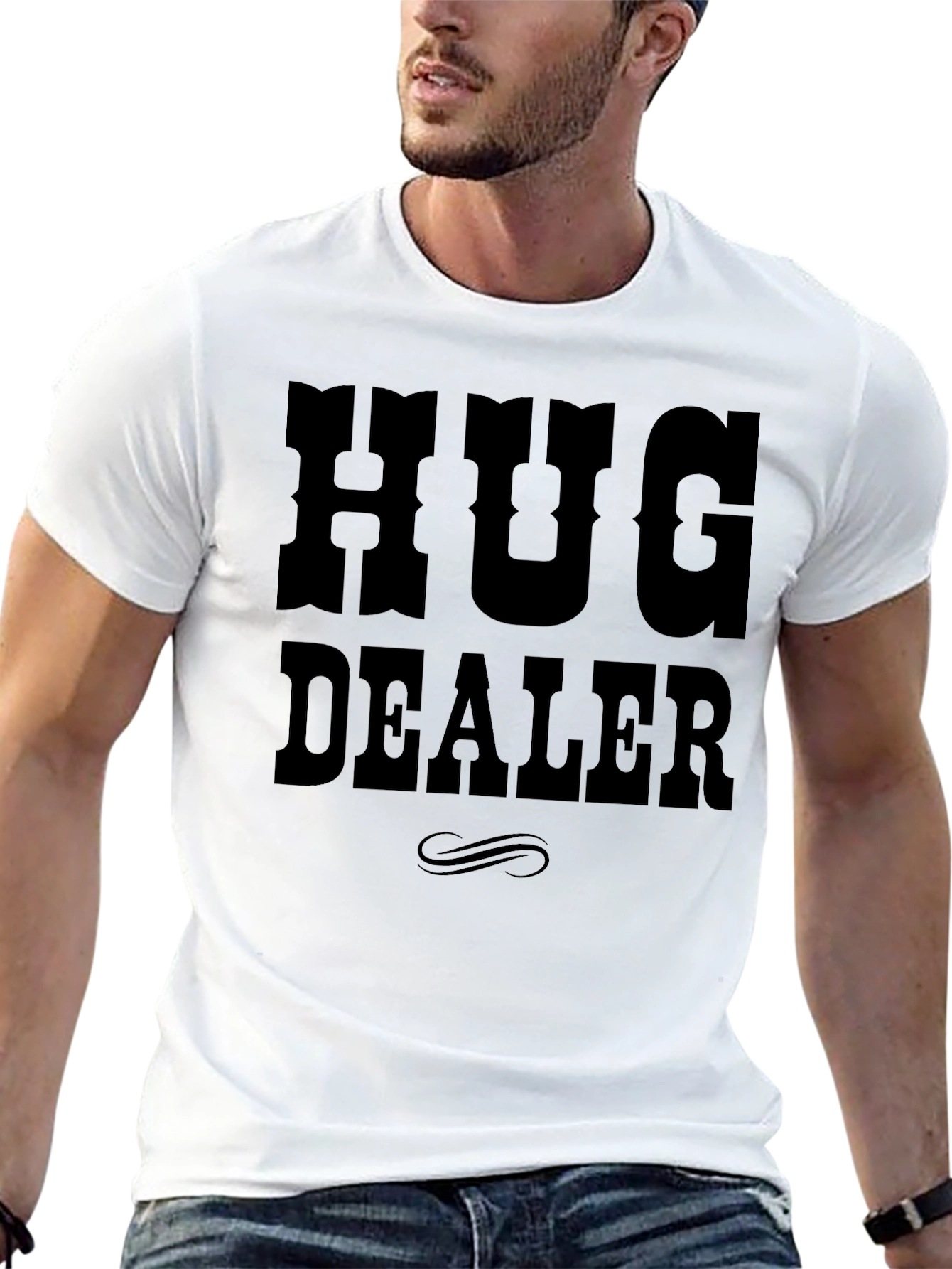 Hug Dealer Graphic T-Shirt - Black Cotton Tee