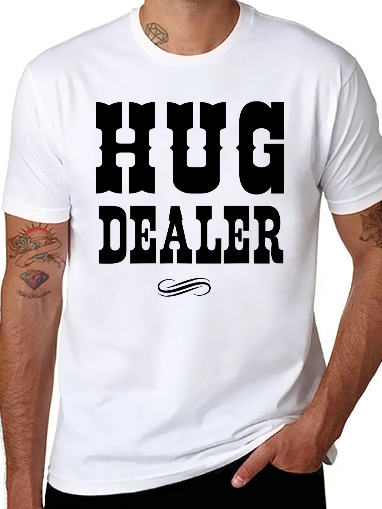 Hug Dealer Graphic T-Shirt - Black Cotton Tee