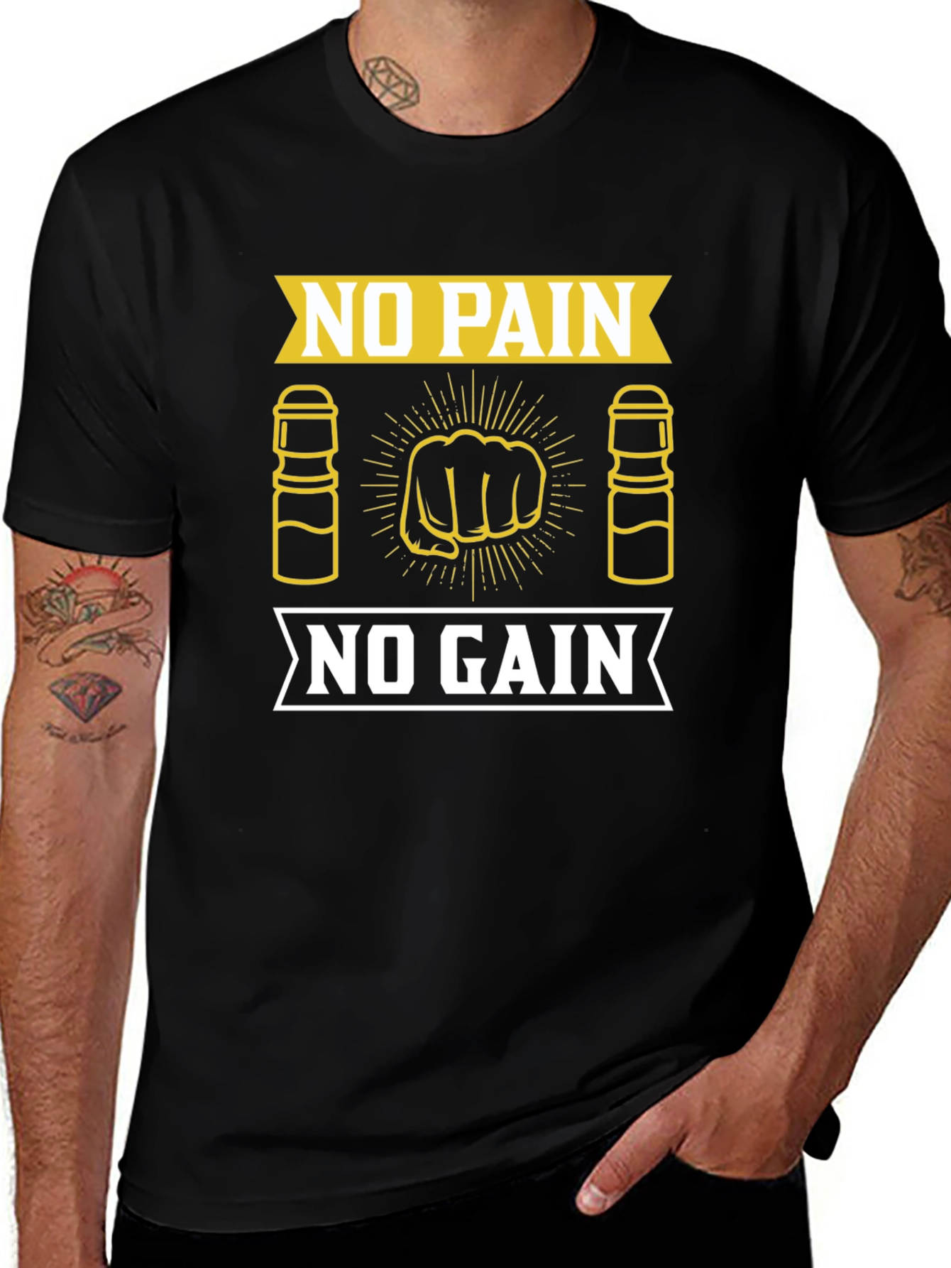 No Pain No Gain Gym Motivation T-Shirt