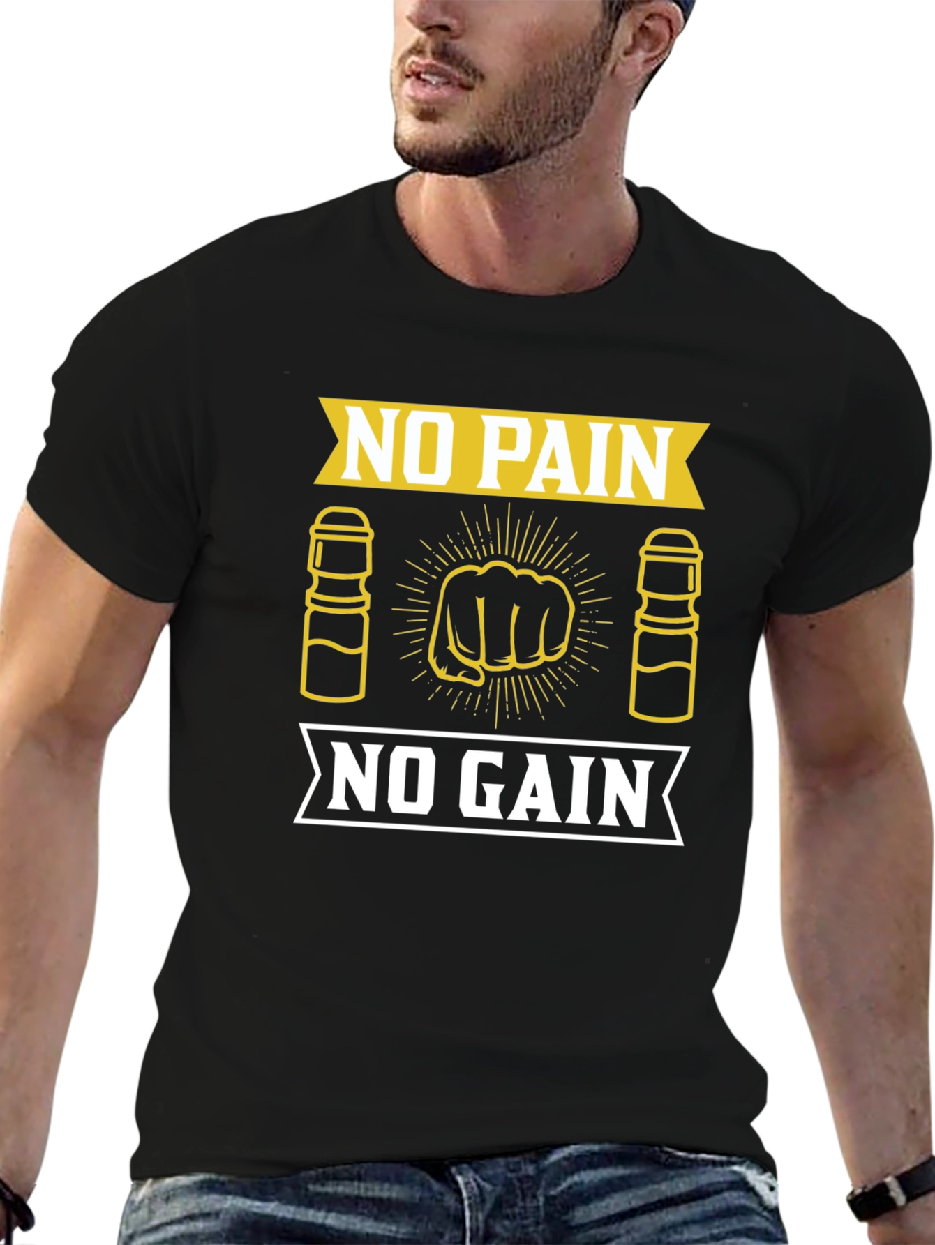 No Pain No Gain Gym Motivation T-Shirt
