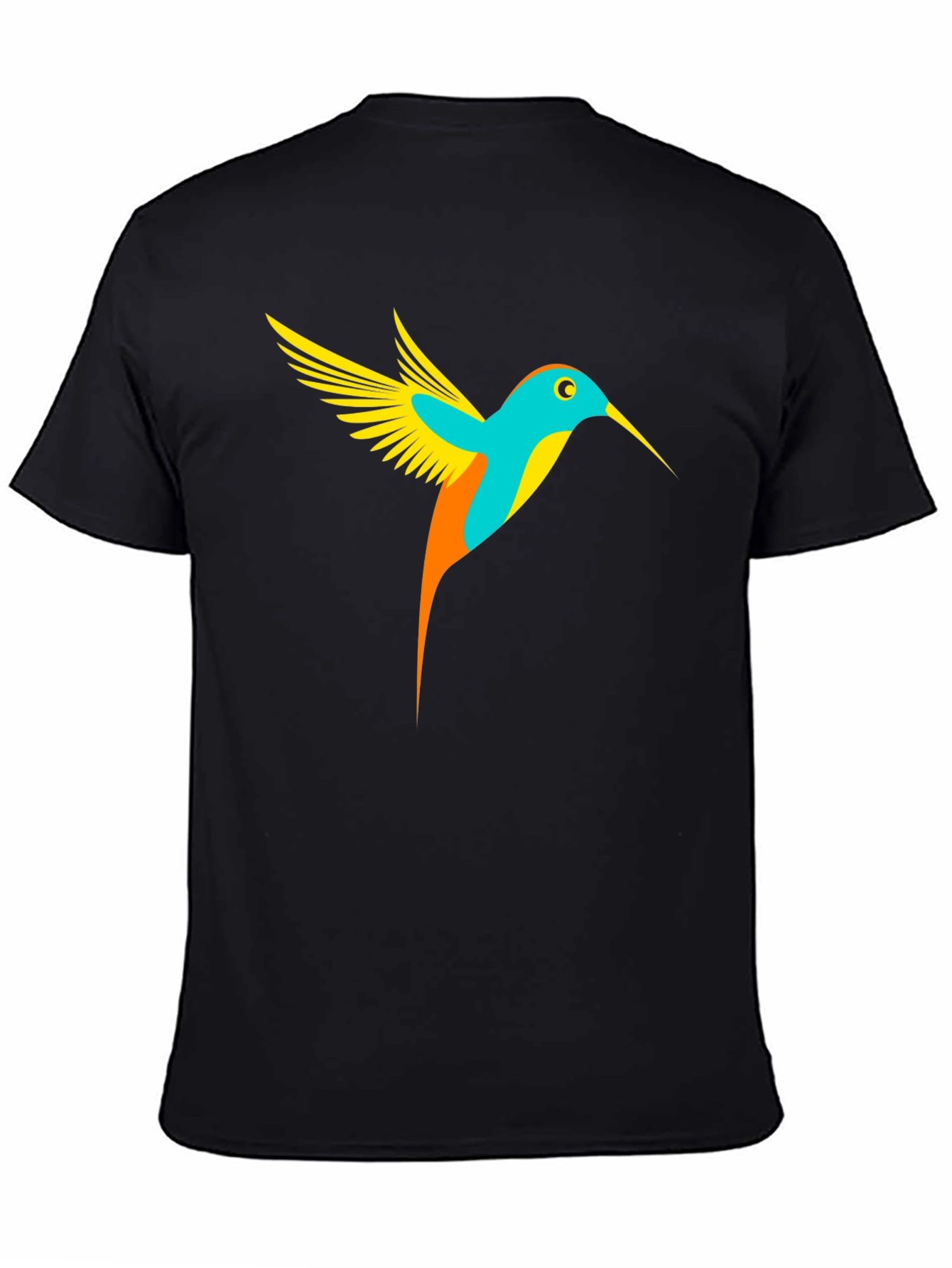 Hummingbird Graphic Tee - Black Casual T-Shirt