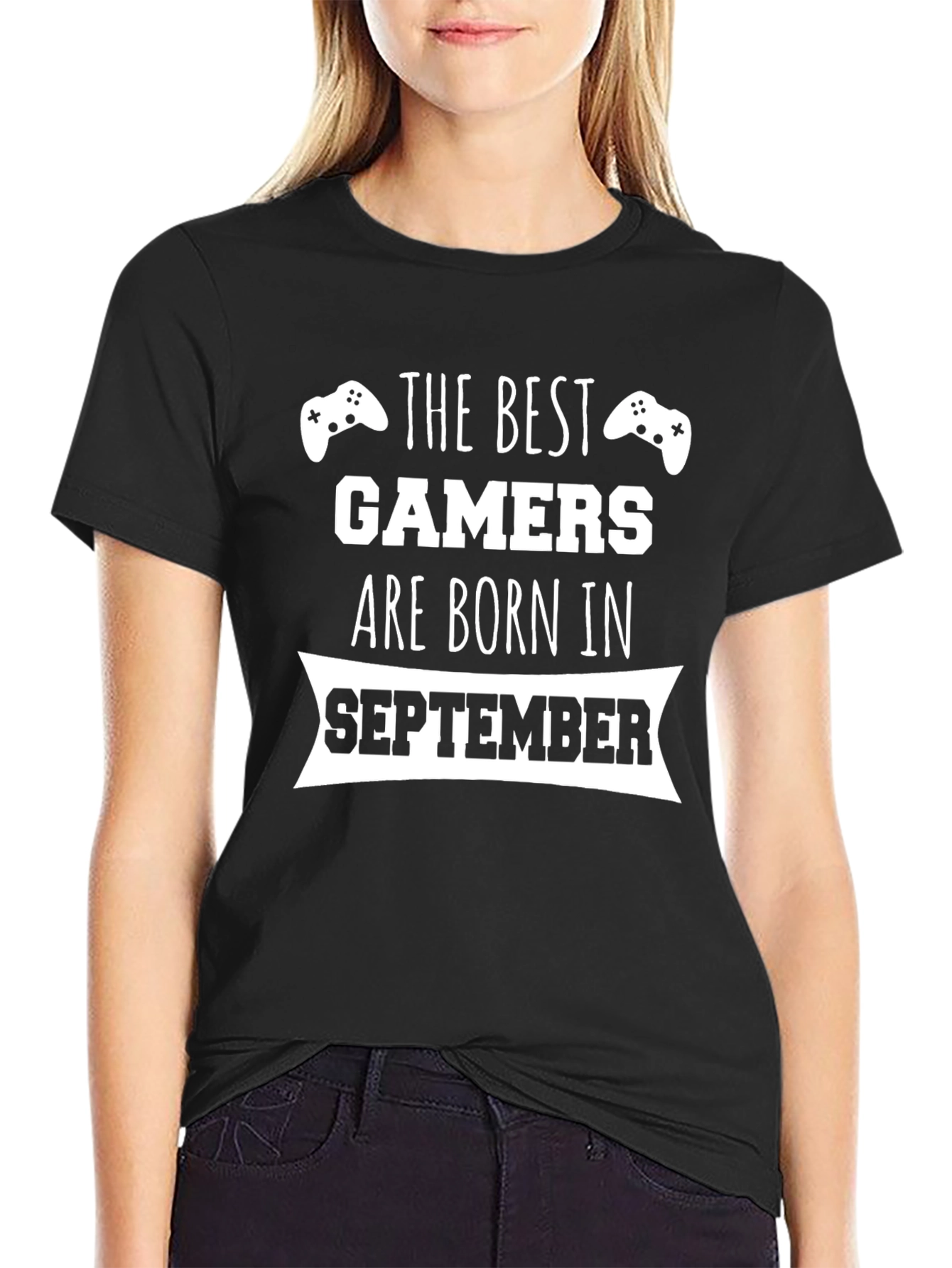 Best Gamers Born in September Black T-Shirt