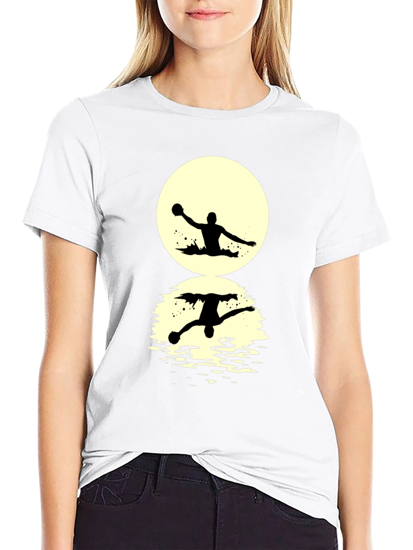 Water Polo Silhouette T-Shirt - Unique Reflection Design