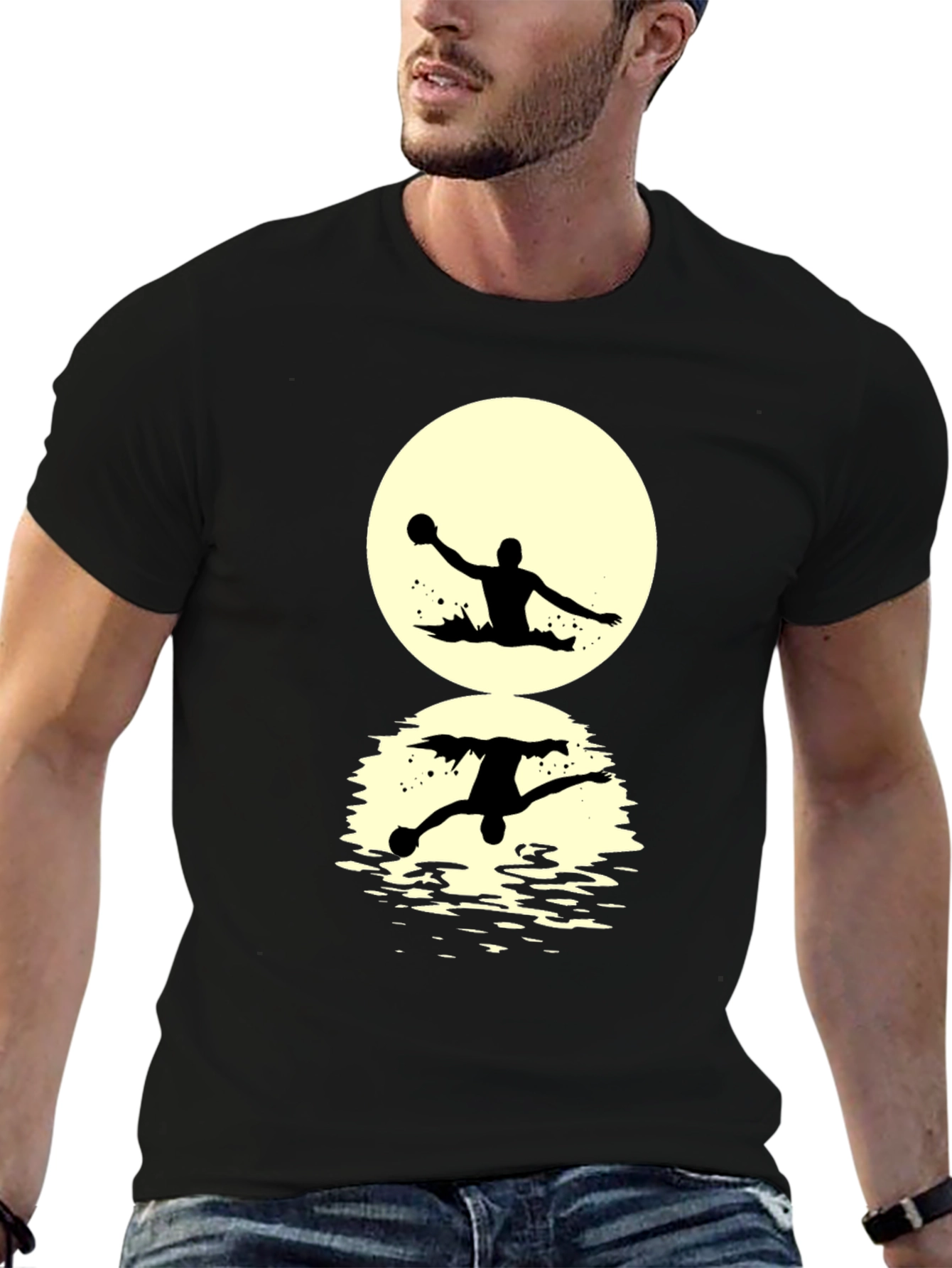 Water Polo Silhouette T-Shirt - Unique Reflection Design