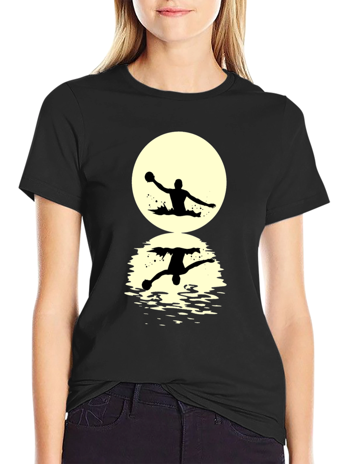 Water Polo Silhouette T-Shirt - Unique Reflection Design
