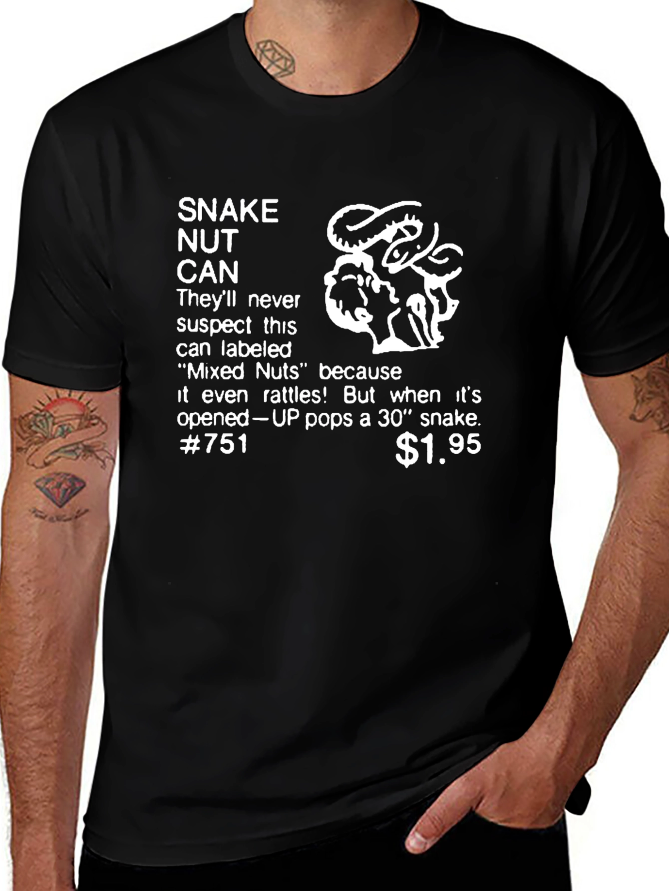 Snake Nut Can Prank T-Shirt - Funny Gag Gift