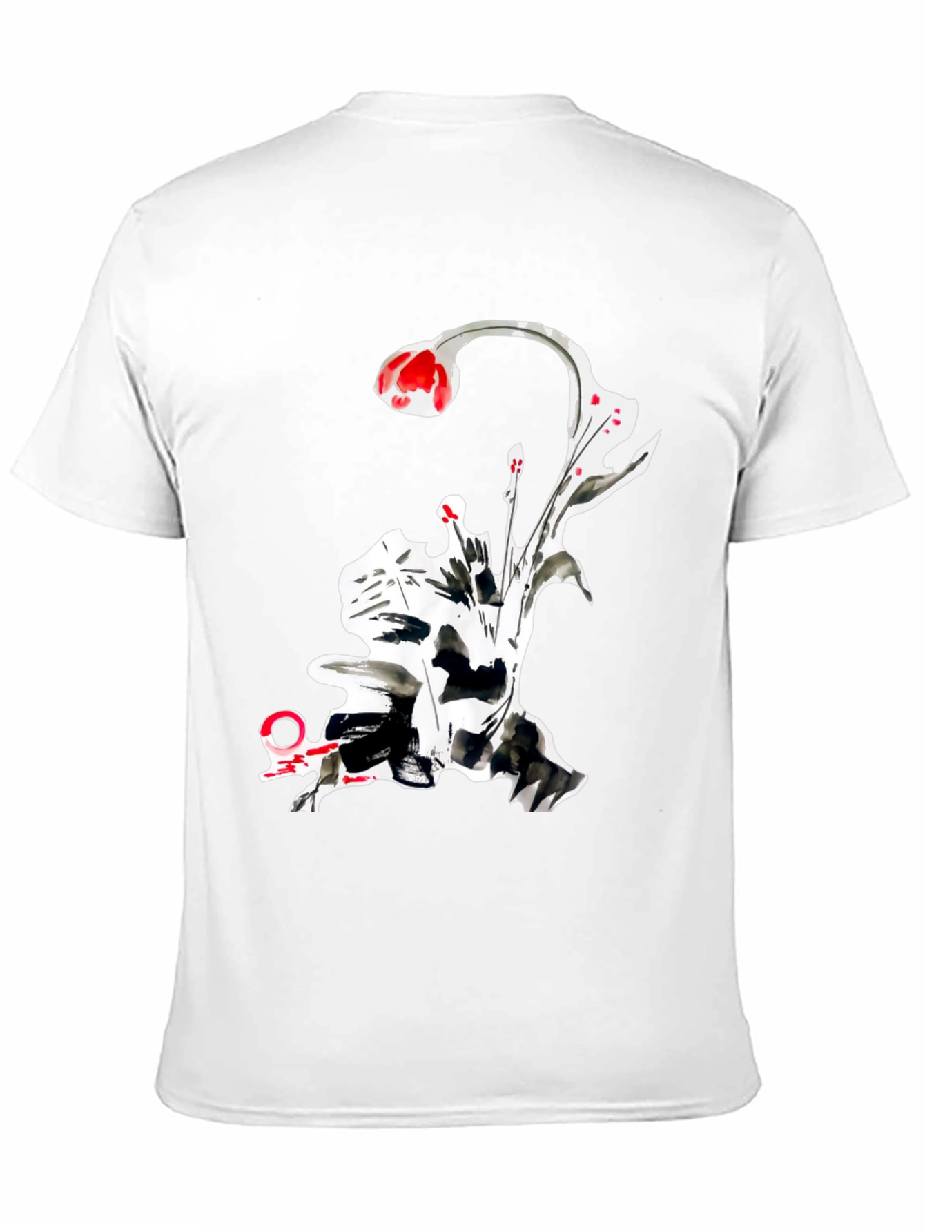 Abstract Floral Graphic Tee - Black