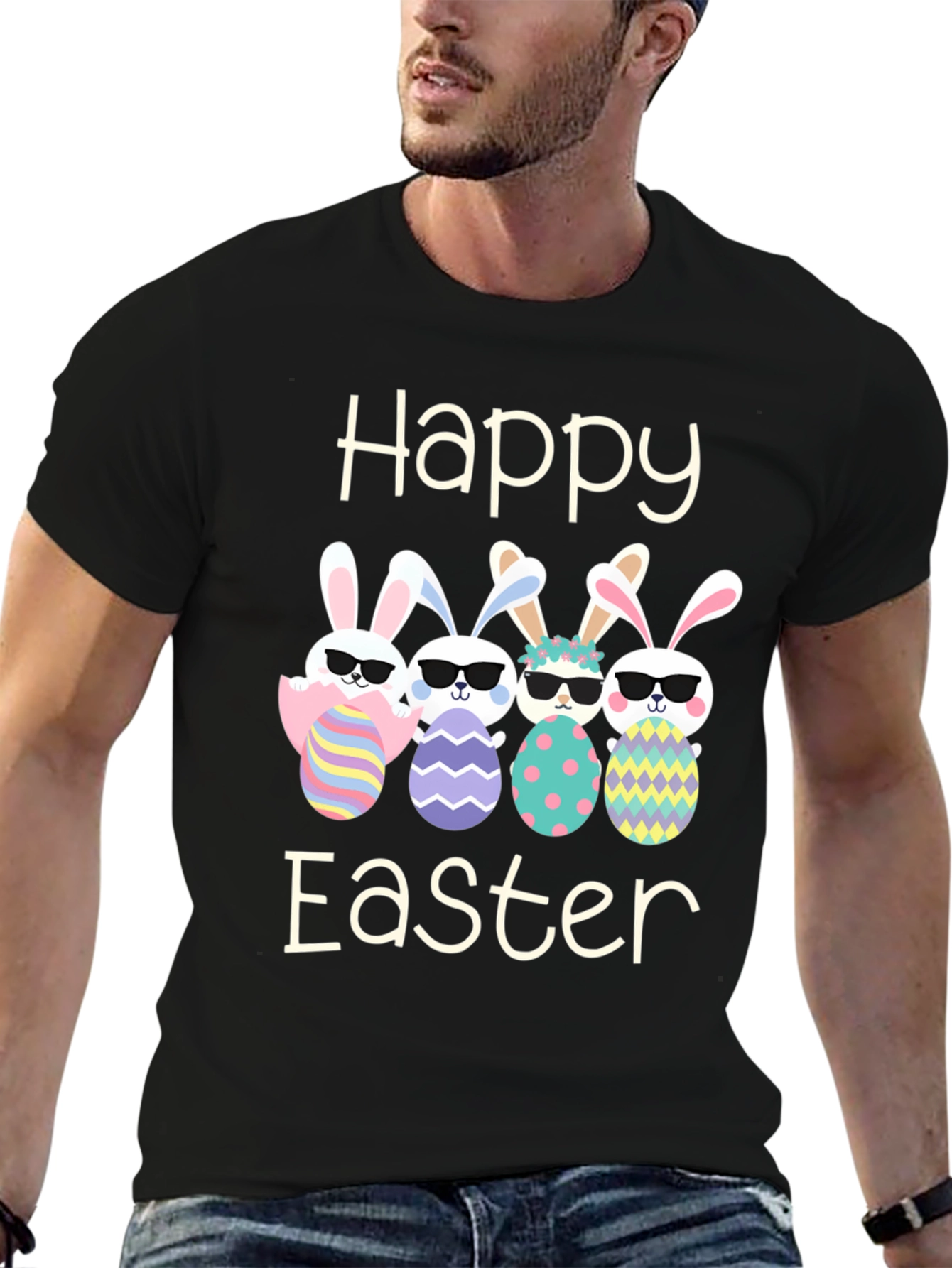 Happy Easter Bunnies with Sunglasses T-Shirt