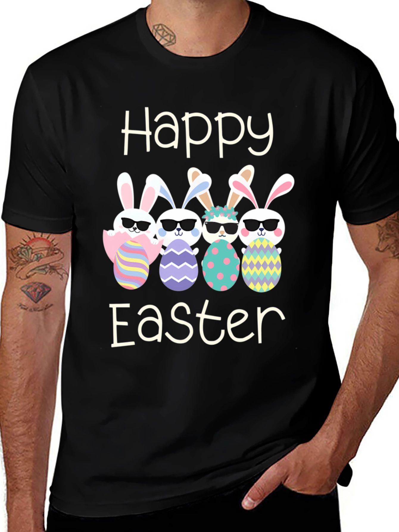 Happy Easter Bunnies with Sunglasses T-Shirt