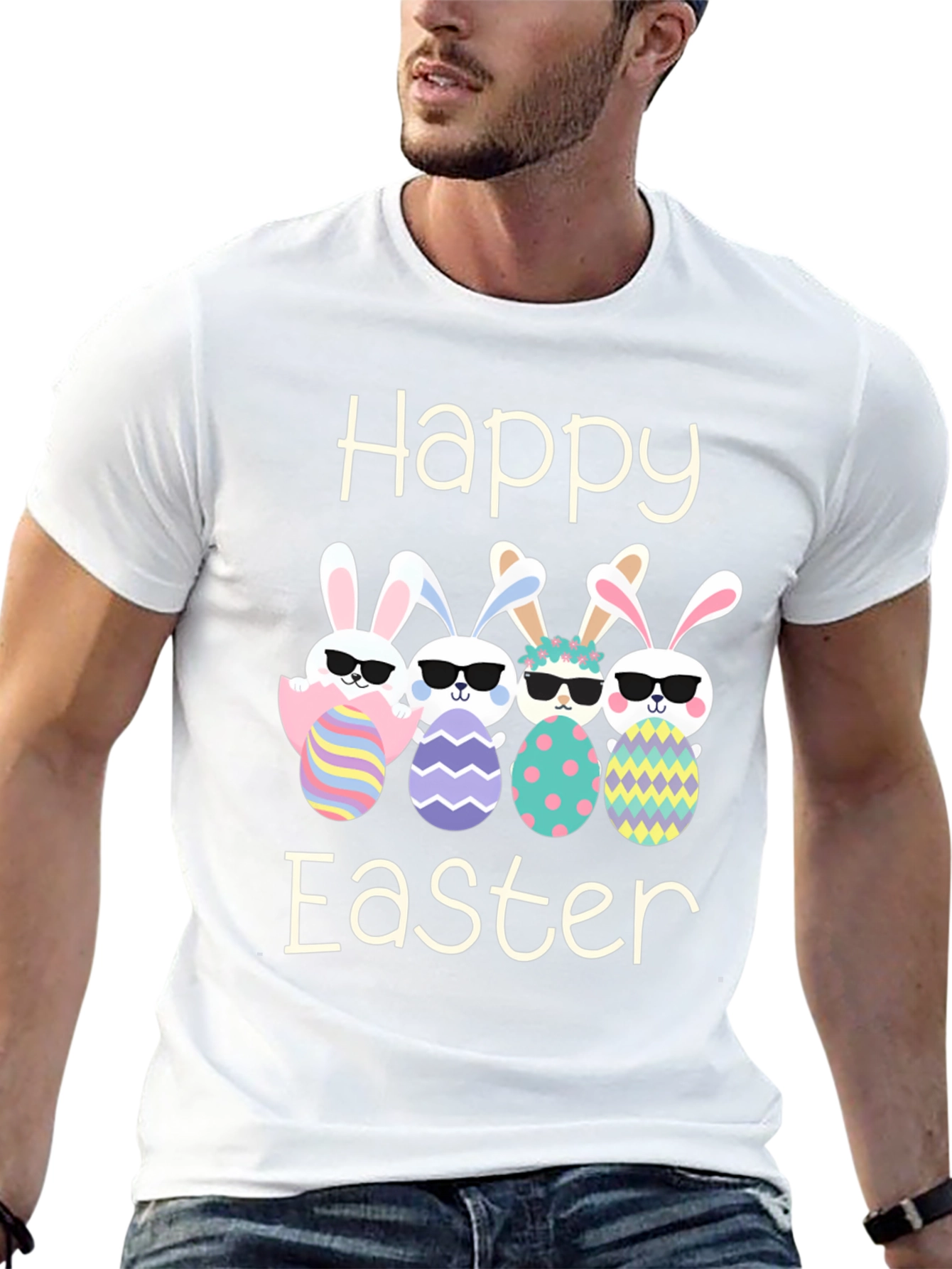 Happy Easter Bunnies with Sunglasses T-Shirt