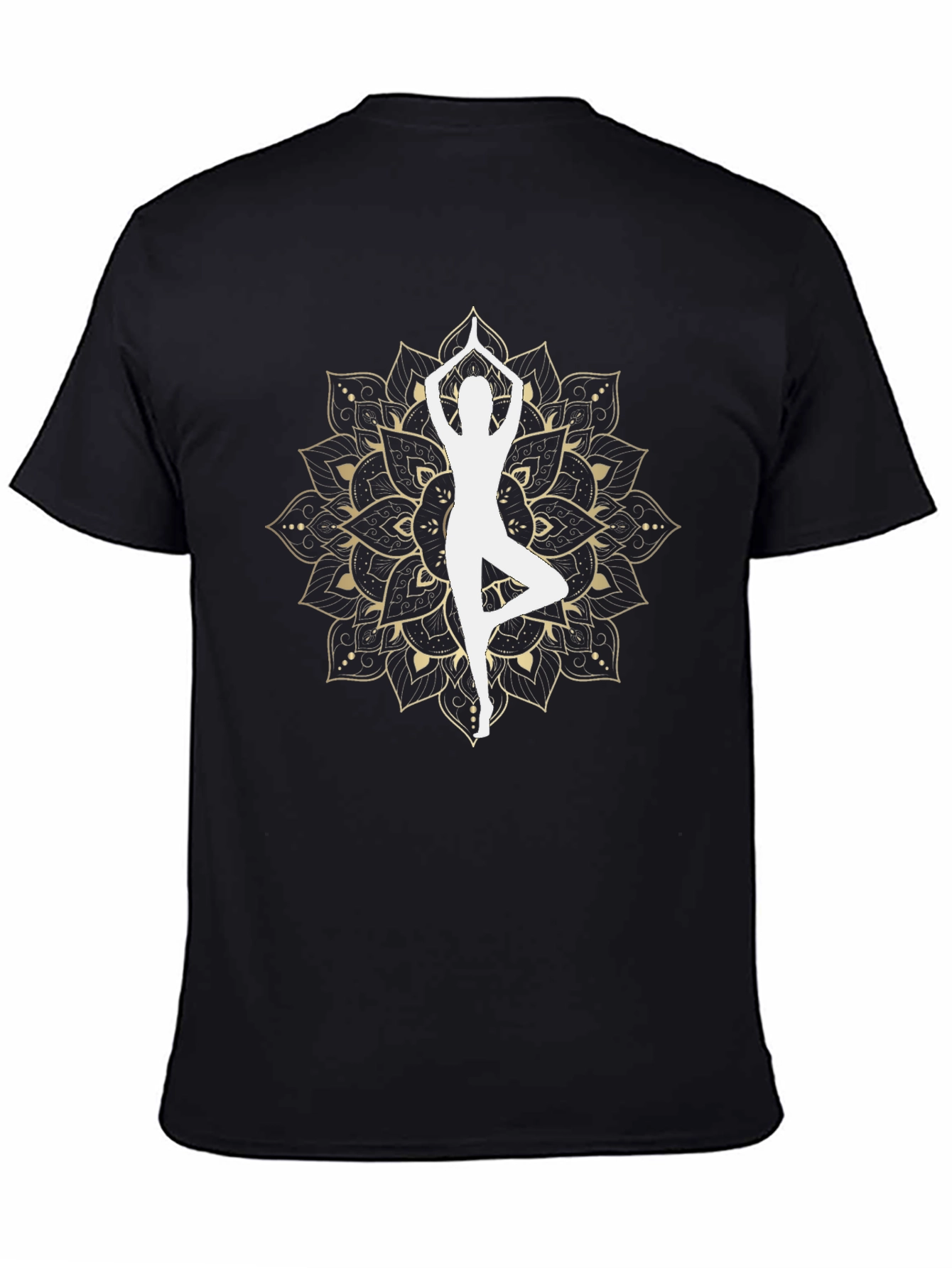 Yoga Mandala Graphic T-Shirt - Black