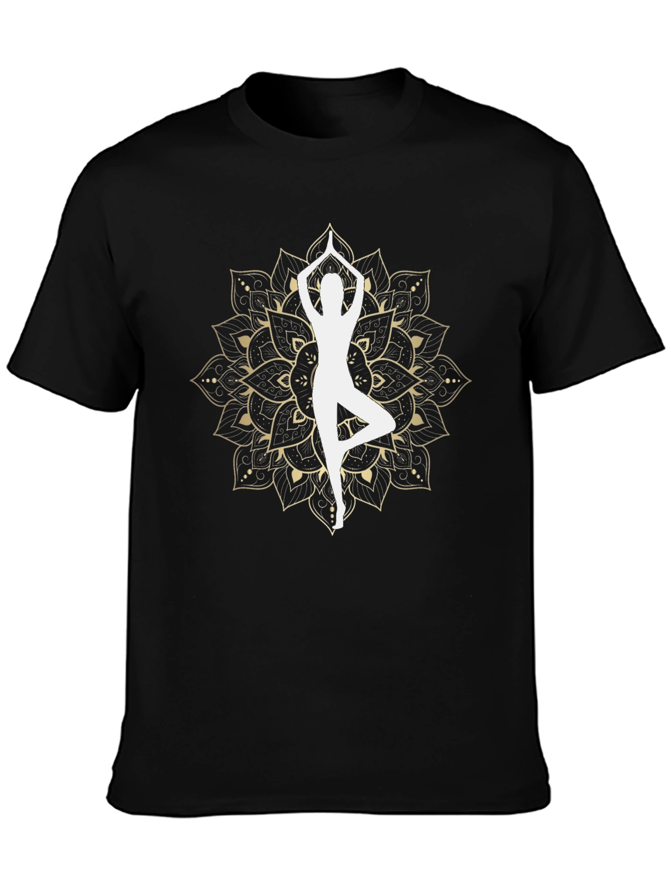 Yoga Mandala Graphic T-Shirt - Black
