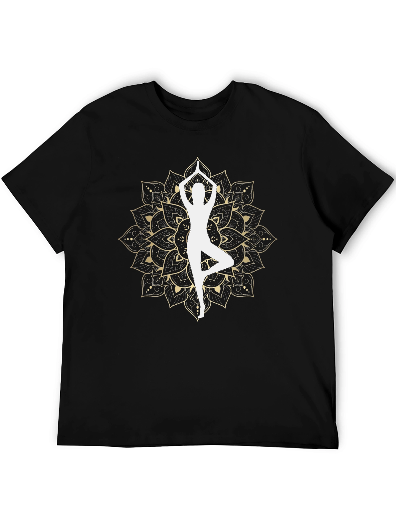 Yoga Mandala Graphic T-Shirt - Black