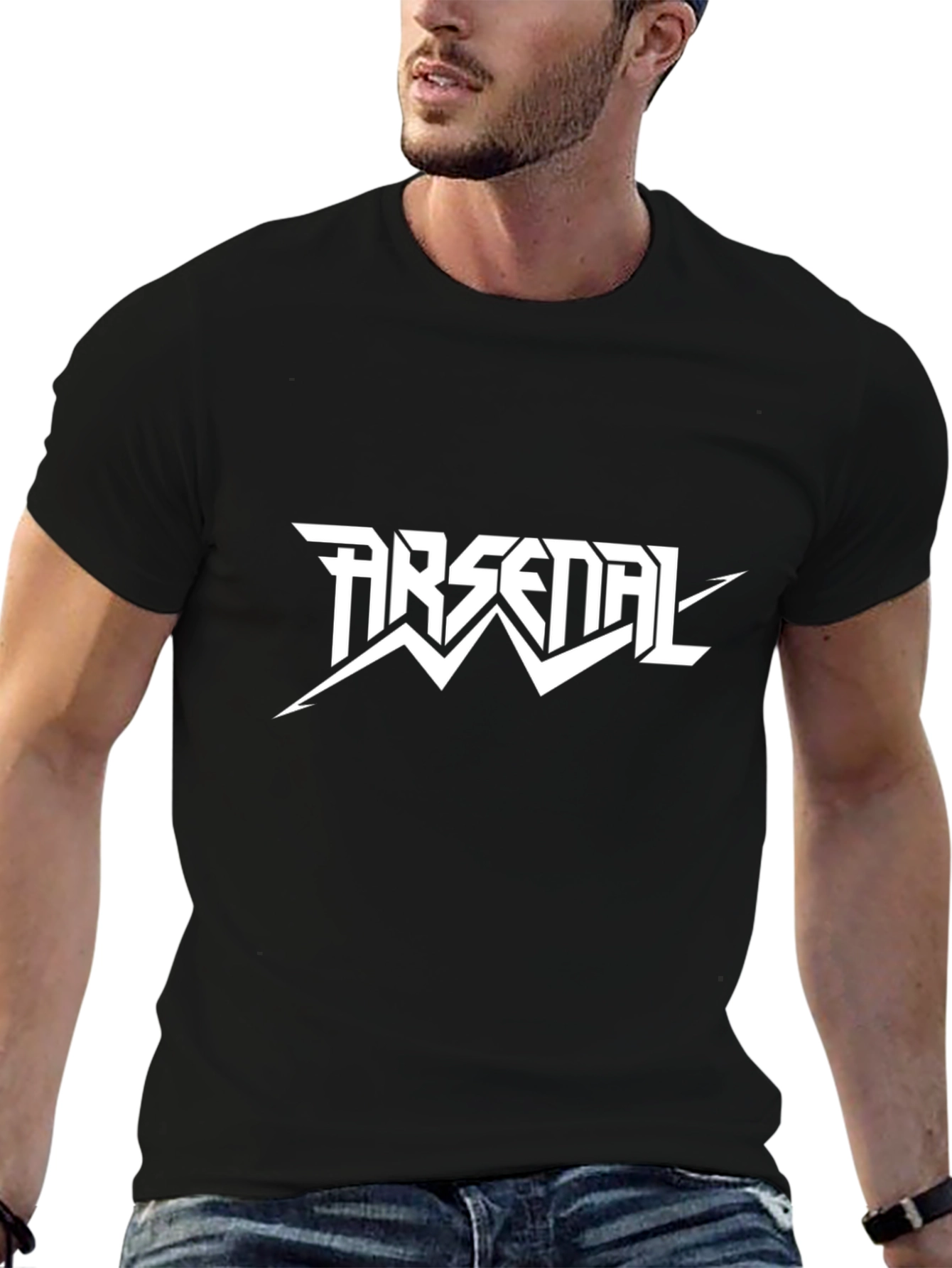 Arsenal Band Logo Black Graphic Tee