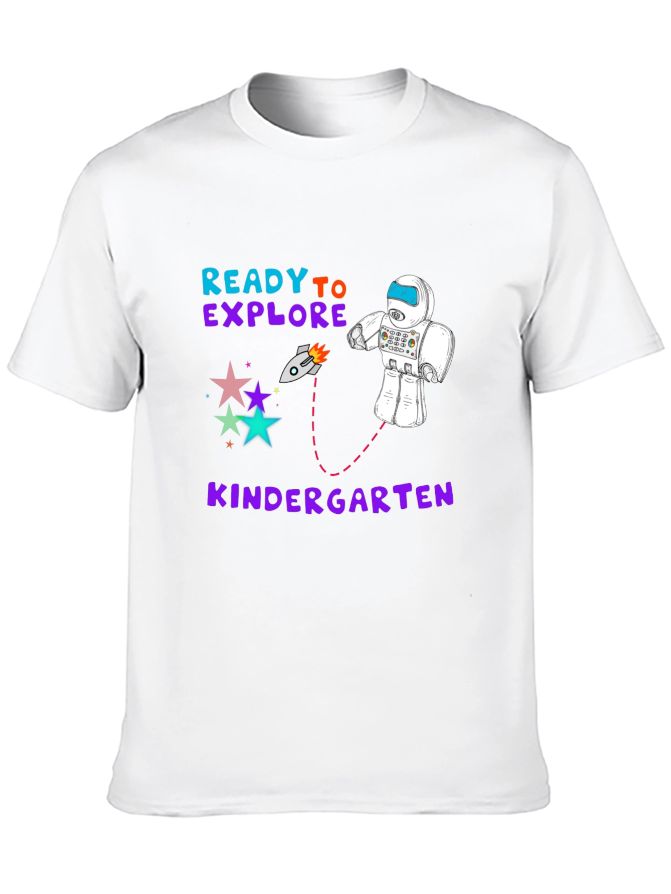 Ready to Explore Kindergarten T-Shirt Robot Stars