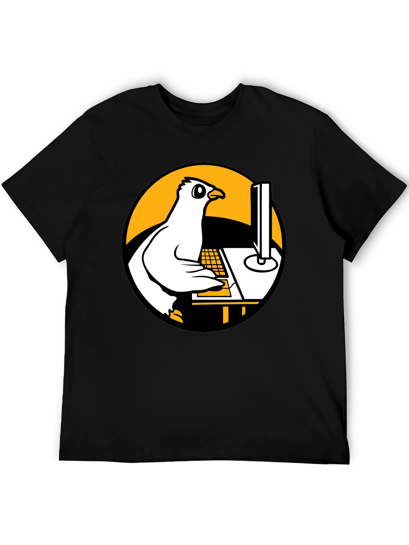 Funny Pigeon Programmer Graphic T-Shirt