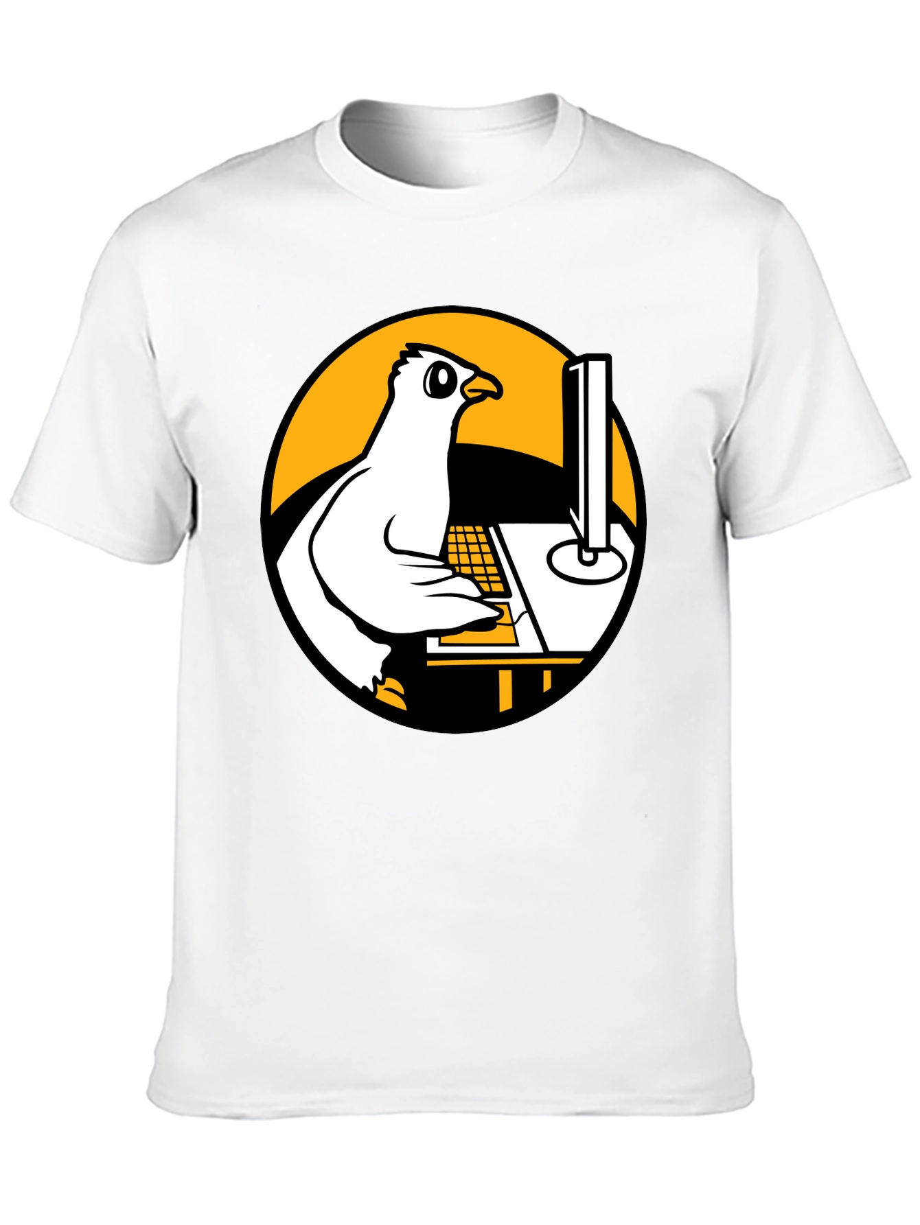 Funny Pigeon Programmer Graphic T-Shirt