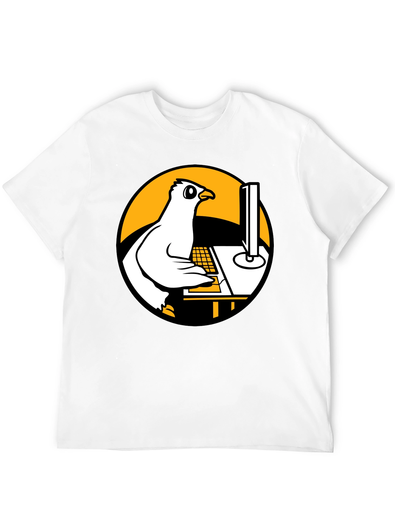 Funny Pigeon Programmer Graphic T-Shirt