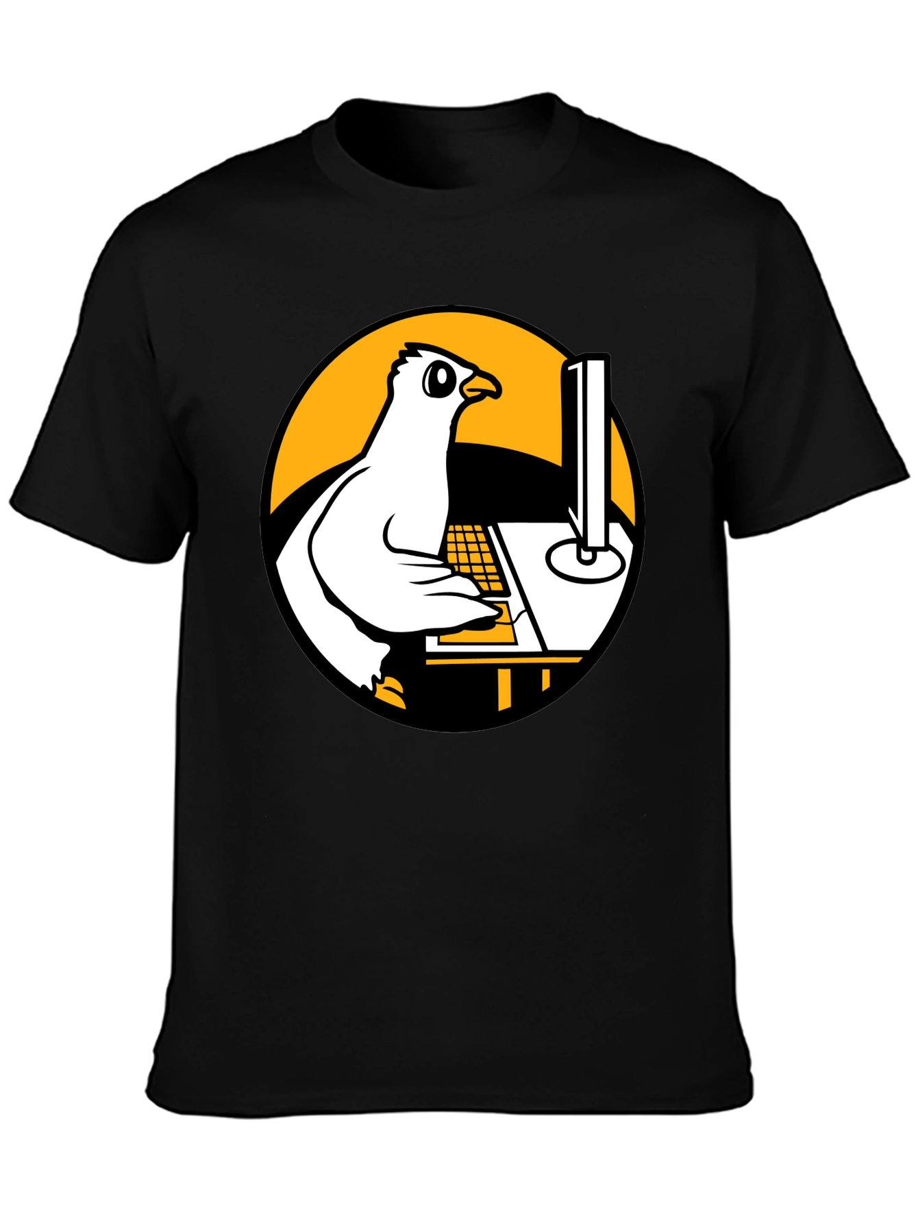 Funny Pigeon Programmer Graphic T-Shirt