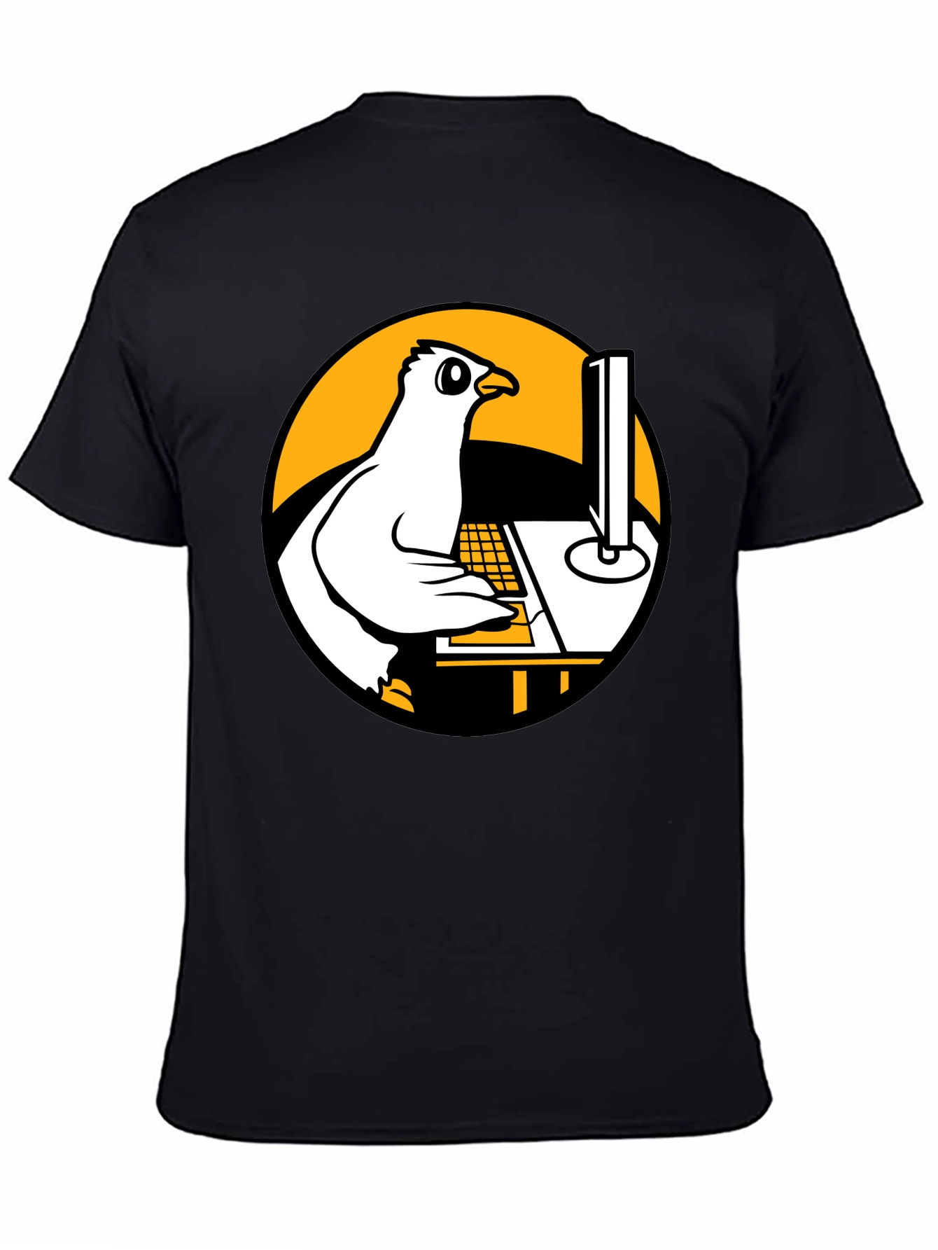 Funny Pigeon Programmer Graphic T-Shirt