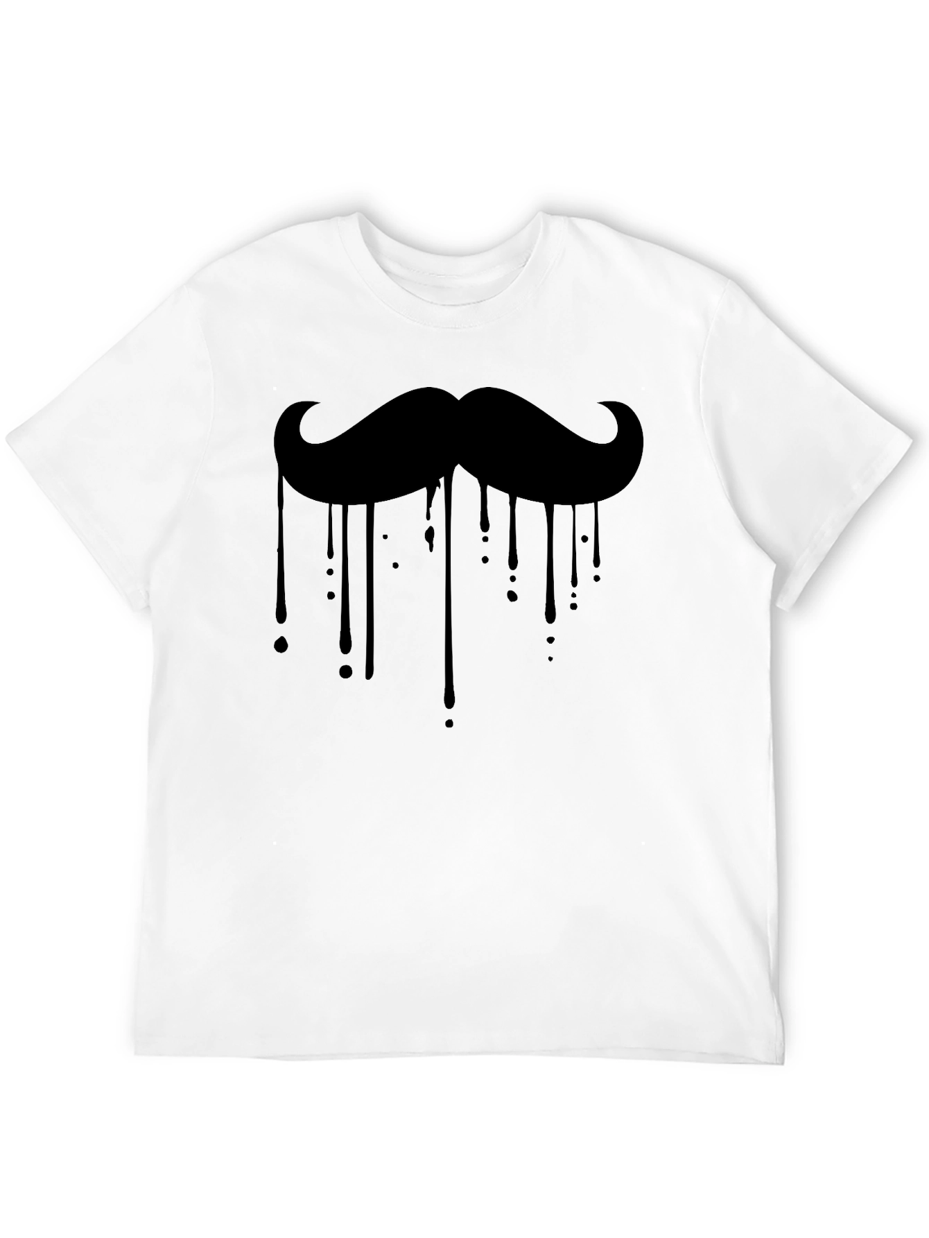 Mustache Drip Graphic Tee - Stylish Black T-Shirt