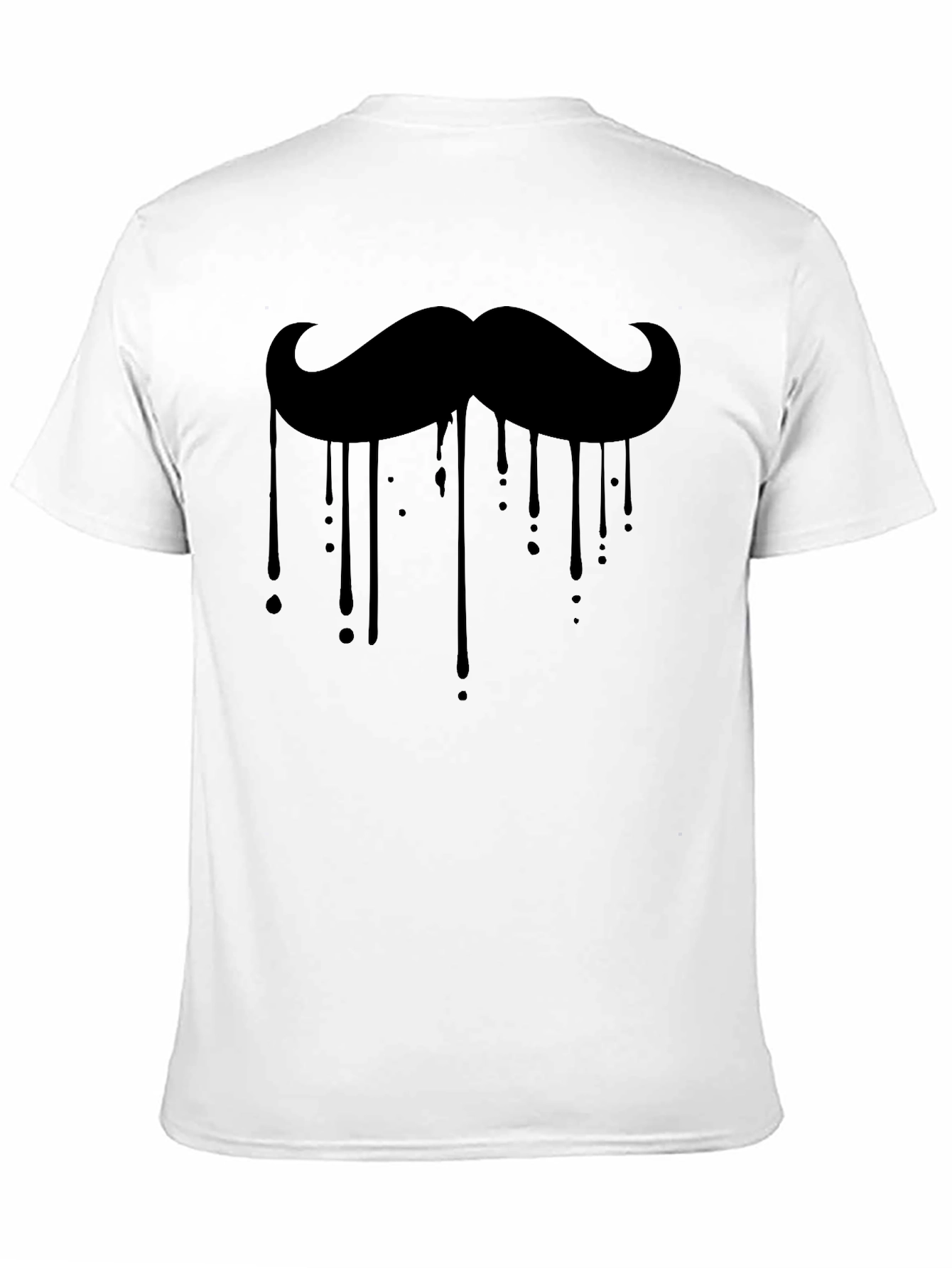 Mustache Drip Graphic Tee - Stylish Black T-Shirt