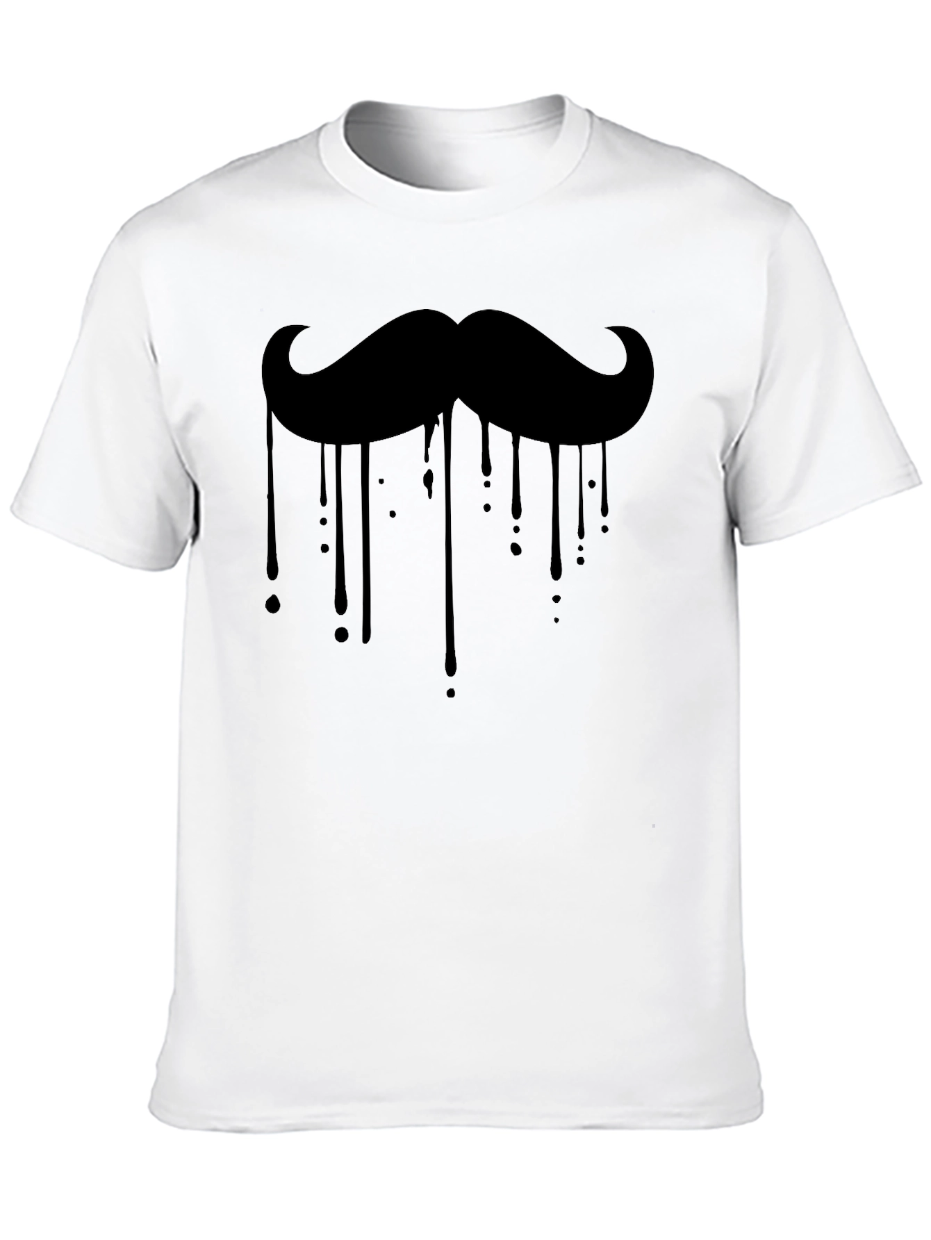 Mustache Drip Graphic Tee - Stylish Black T-Shirt