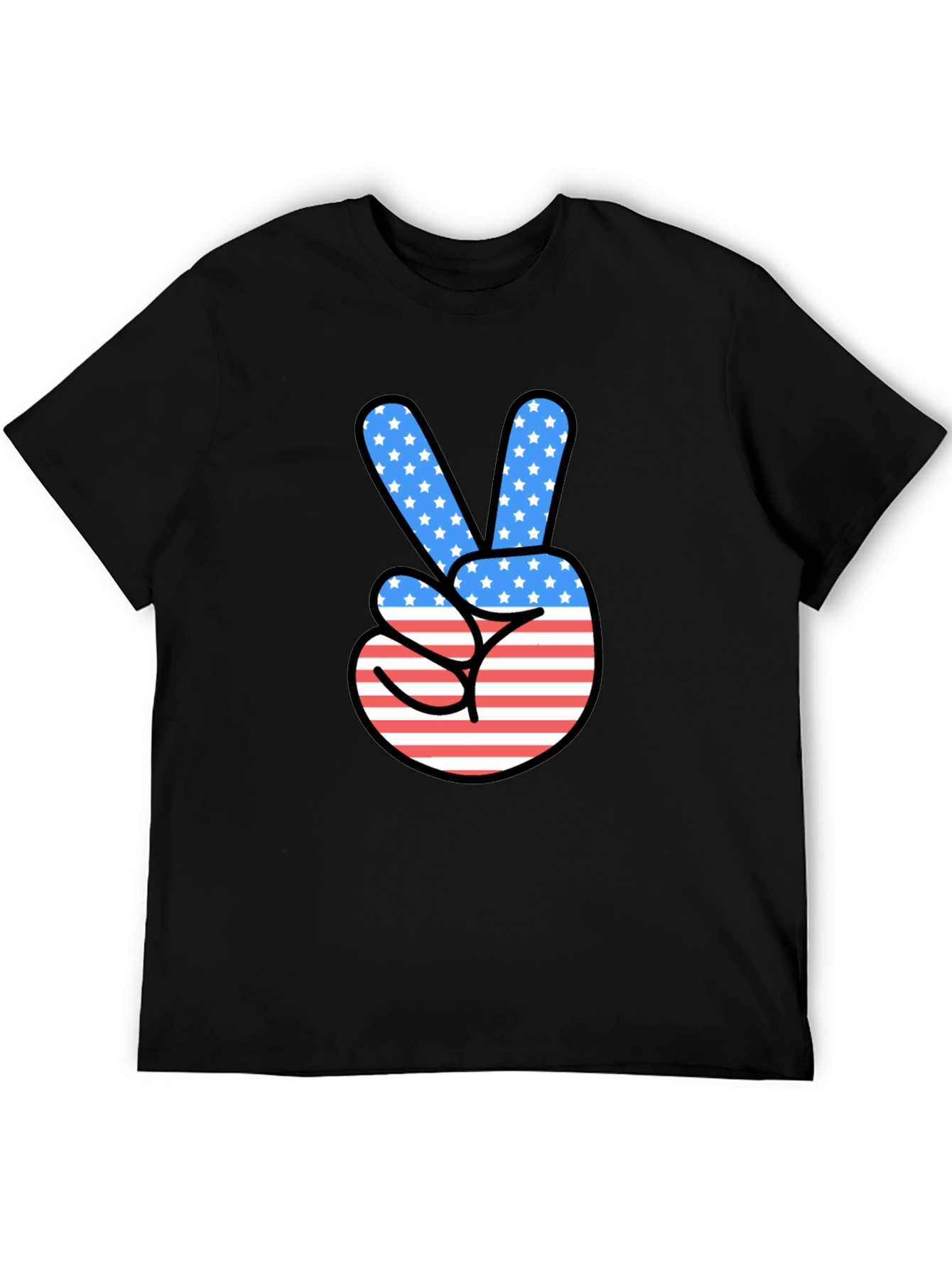 Patriotic Peace Sign Graphic T-Shirt