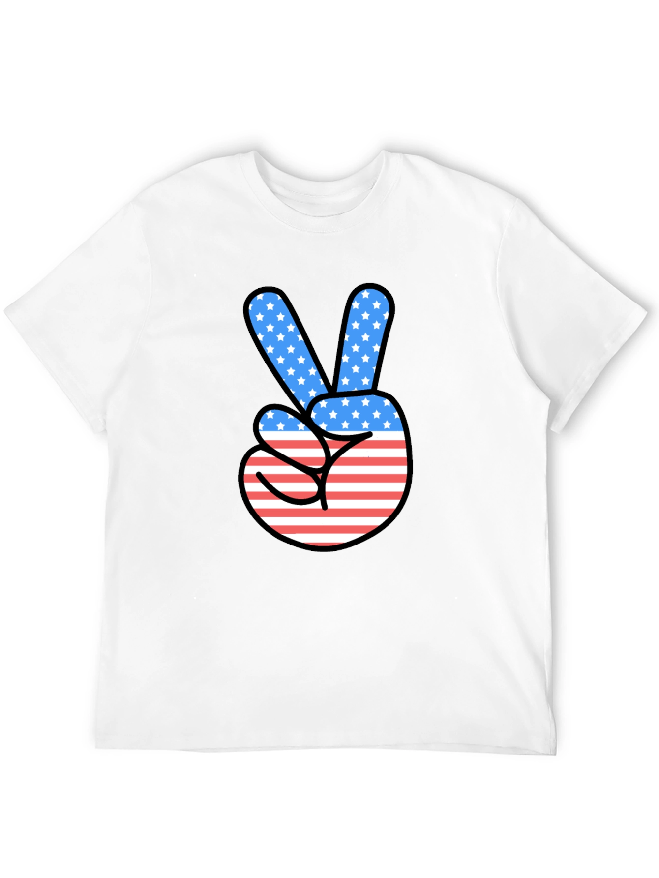 Patriotic Peace Sign Graphic T-Shirt
