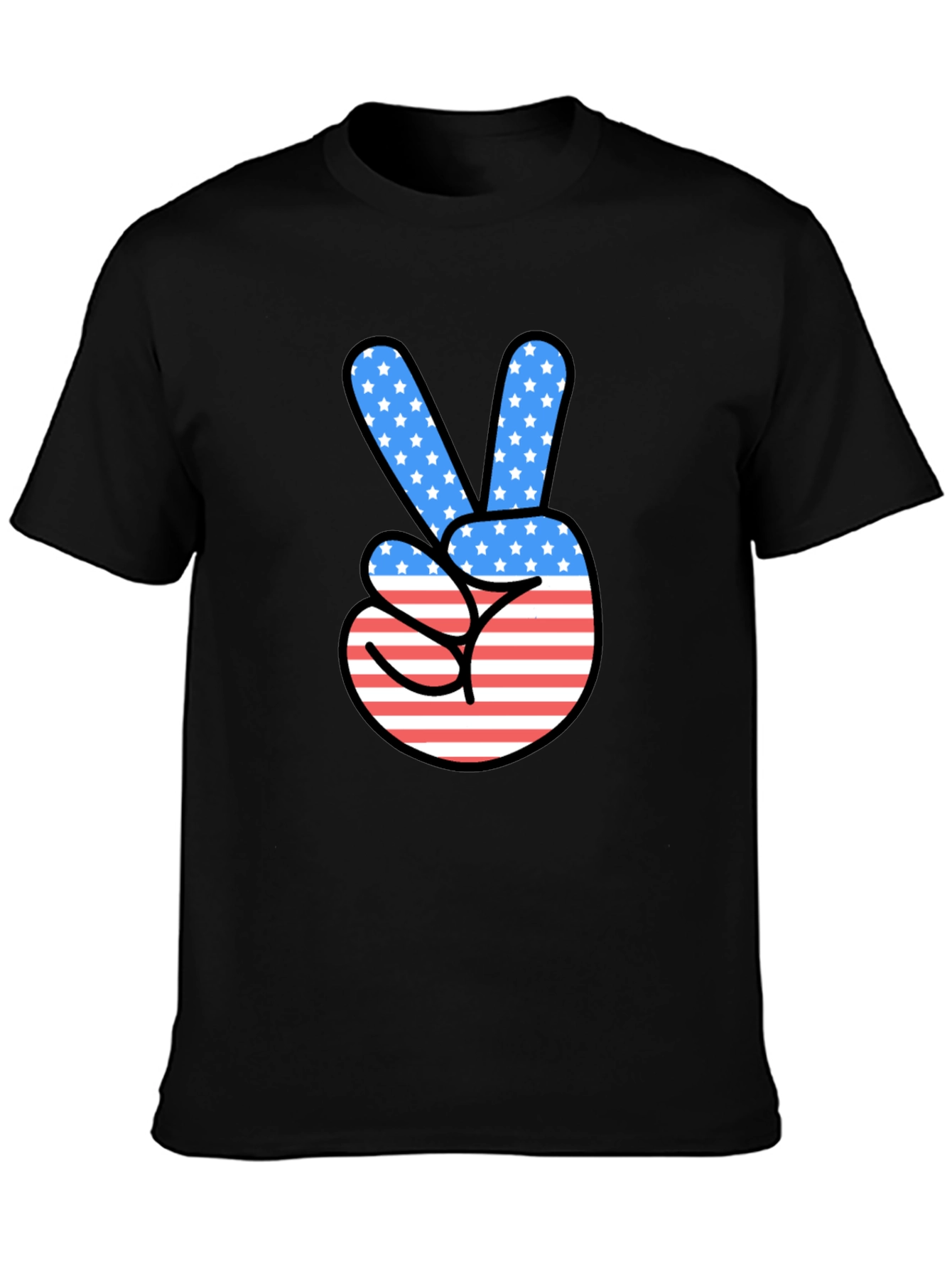Patriotic Peace Sign Graphic T-Shirt