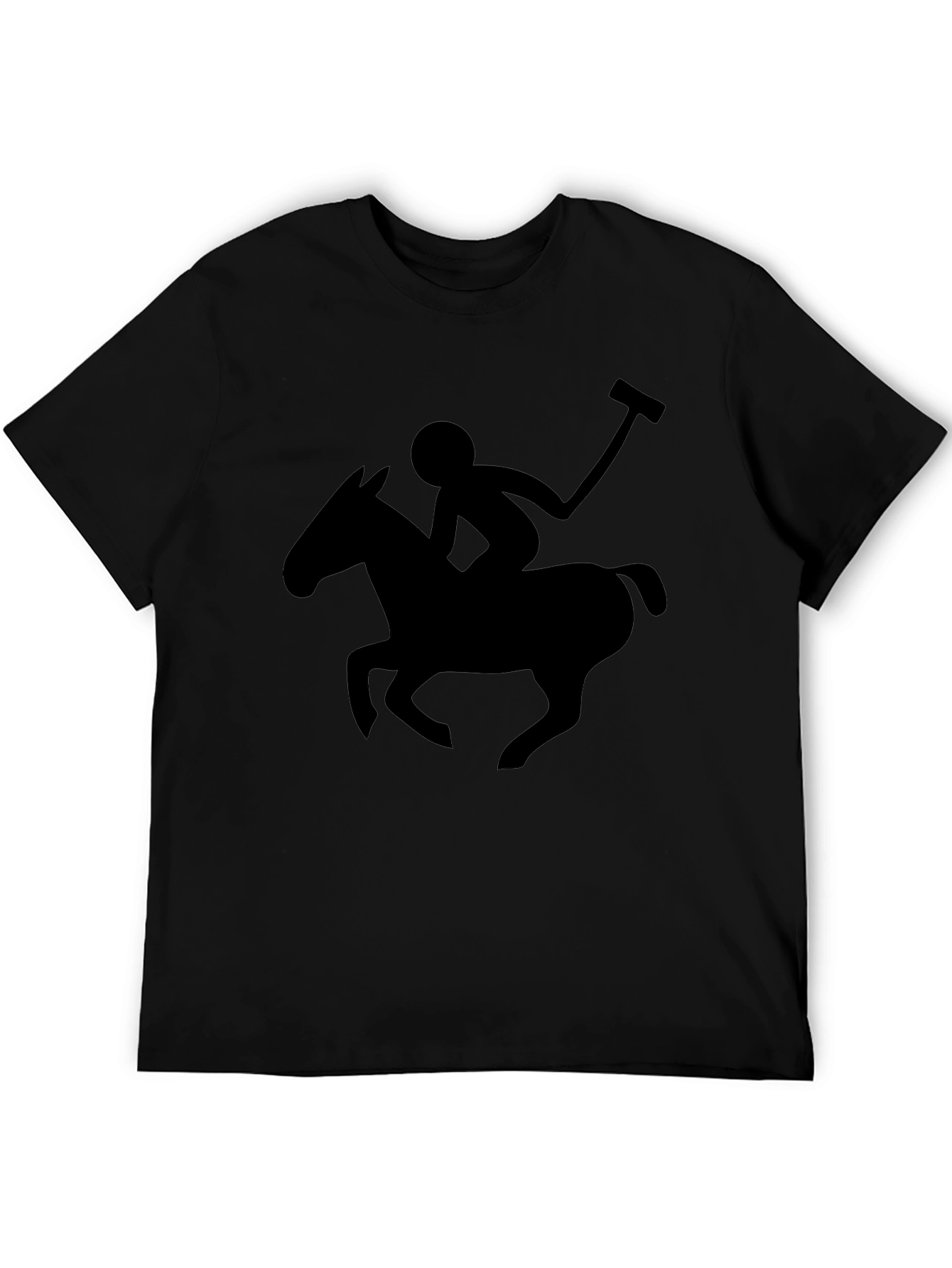 Mens Polo Player Graphic Tee - Black