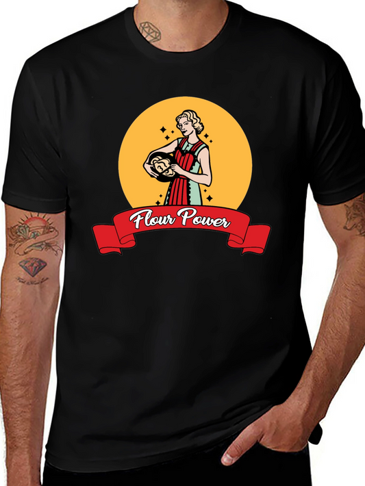 Flour Power Retro Baker T-Shirt