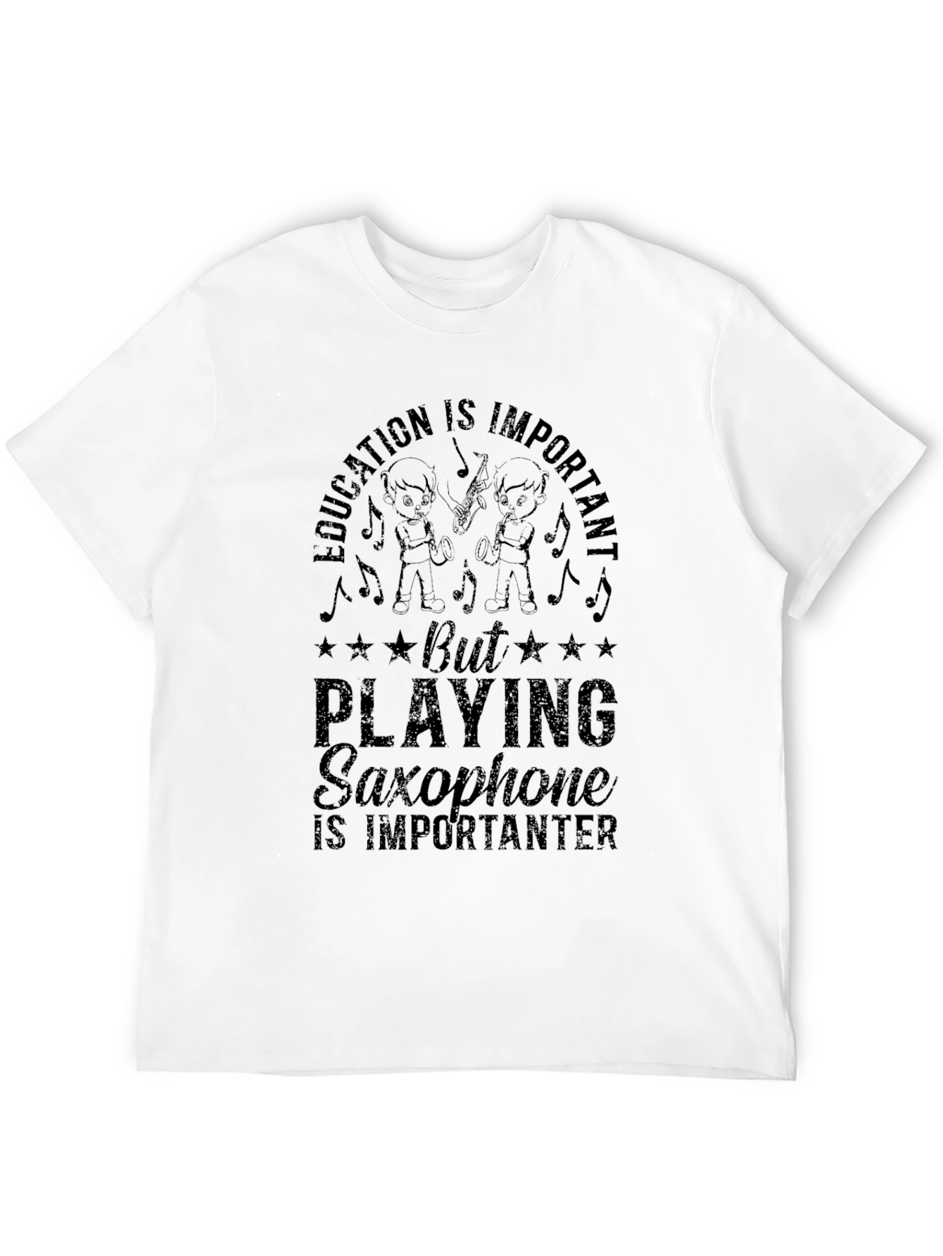 Saxophone is Importanter Black T-Shirt