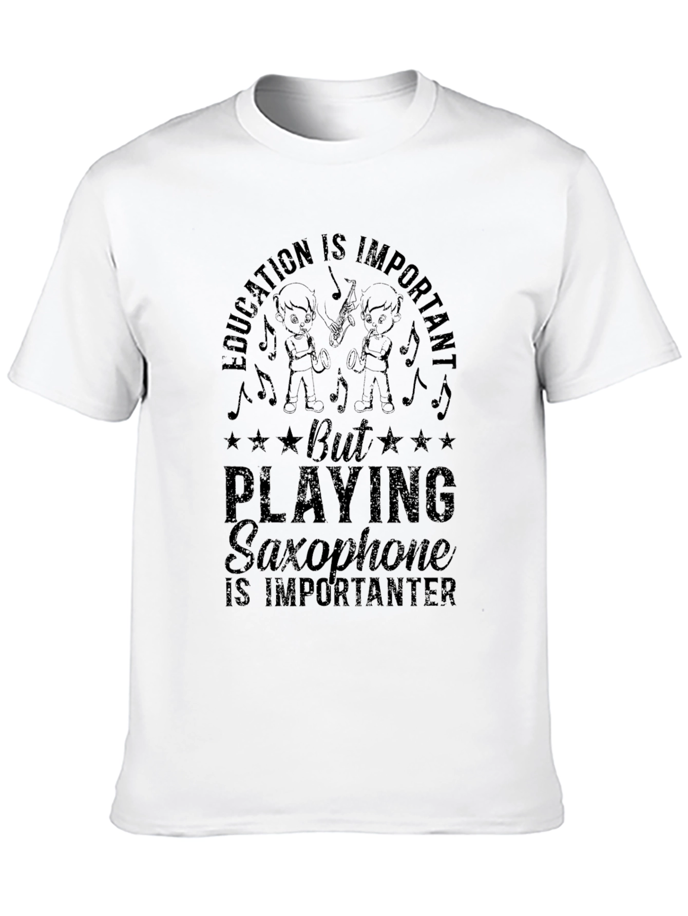 Saxophone is Importanter Black T-Shirt