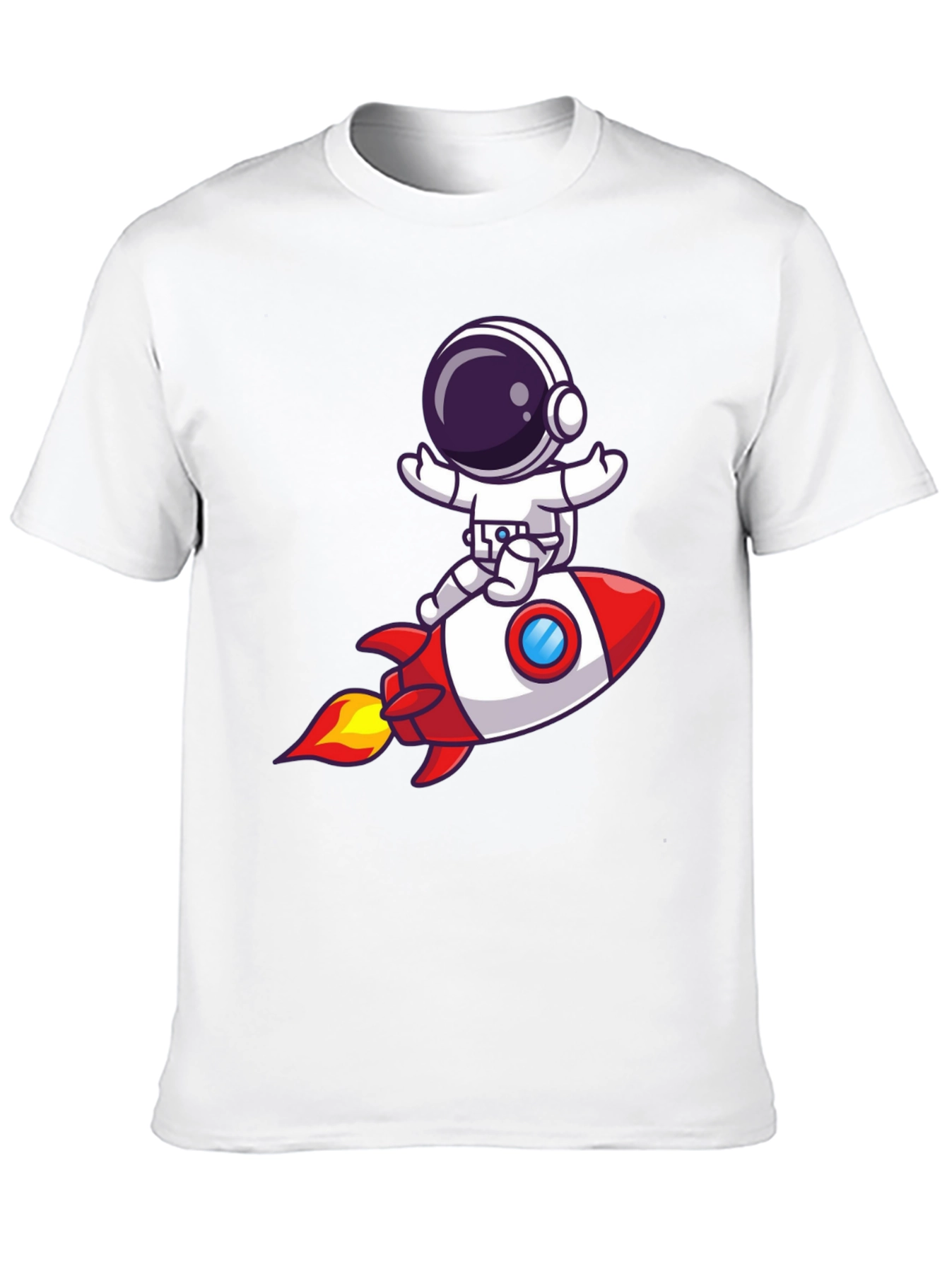 Astronaut Rocket Ride Graphic Tee - Black Cotton T-Shirt