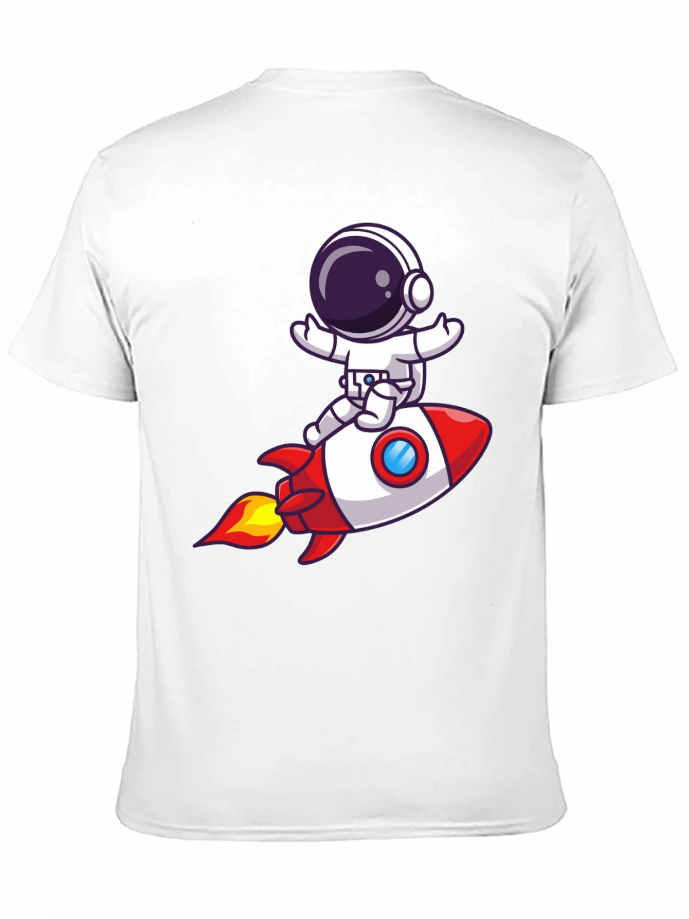 Astronaut Rocket Ride Graphic Tee - Black Cotton T-Shirt